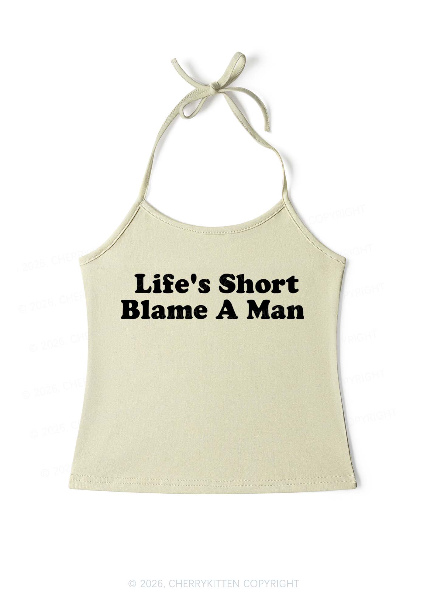 Blame A Man Y2K Halter Neck Cami Cherrykitten - Image 8