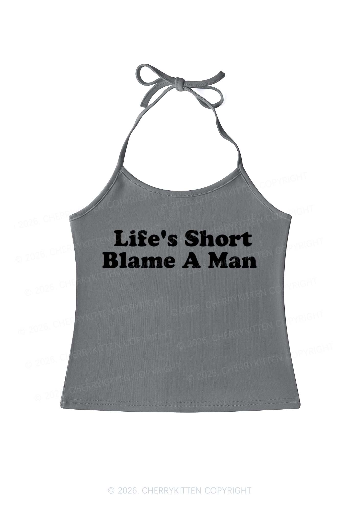 Blame A Man Y2K Halter Neck Cami Cherrykitten - Image 9