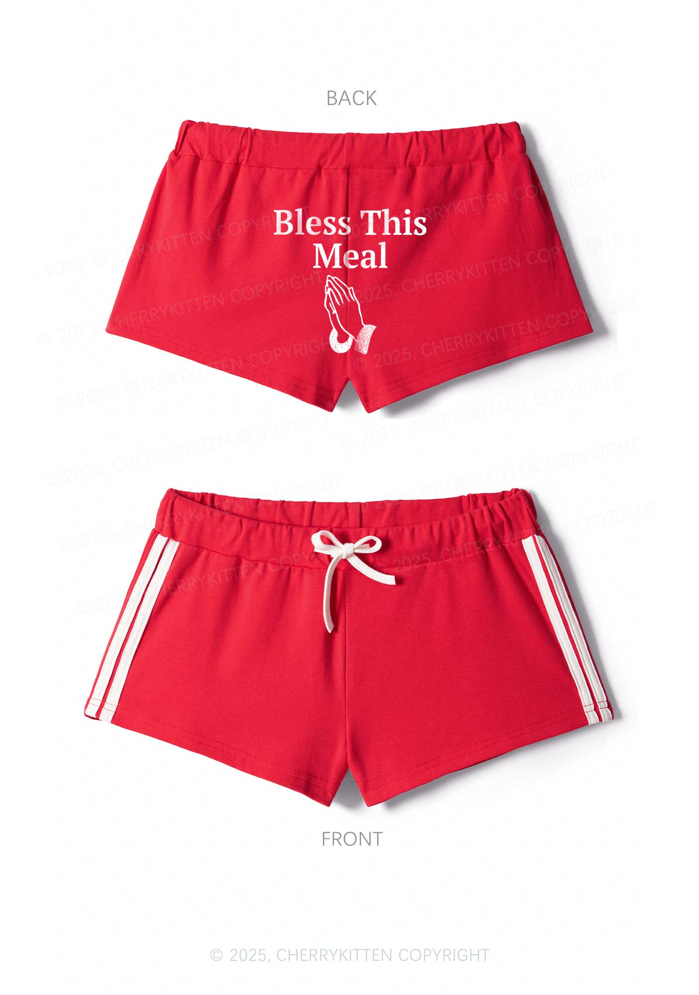 Bless This Meal Y2K Drawstring Mini Shorts Cherrykitten - Image 5