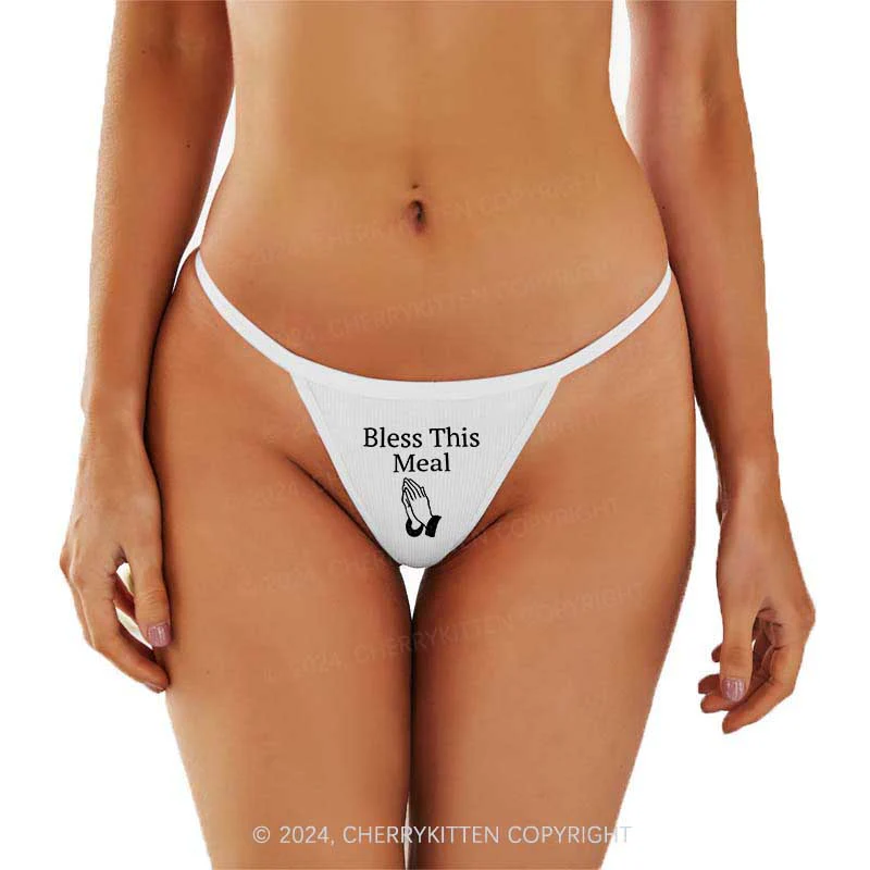 Bless This Meal Y2K Flat String Thong Cherrykitten - Image 3