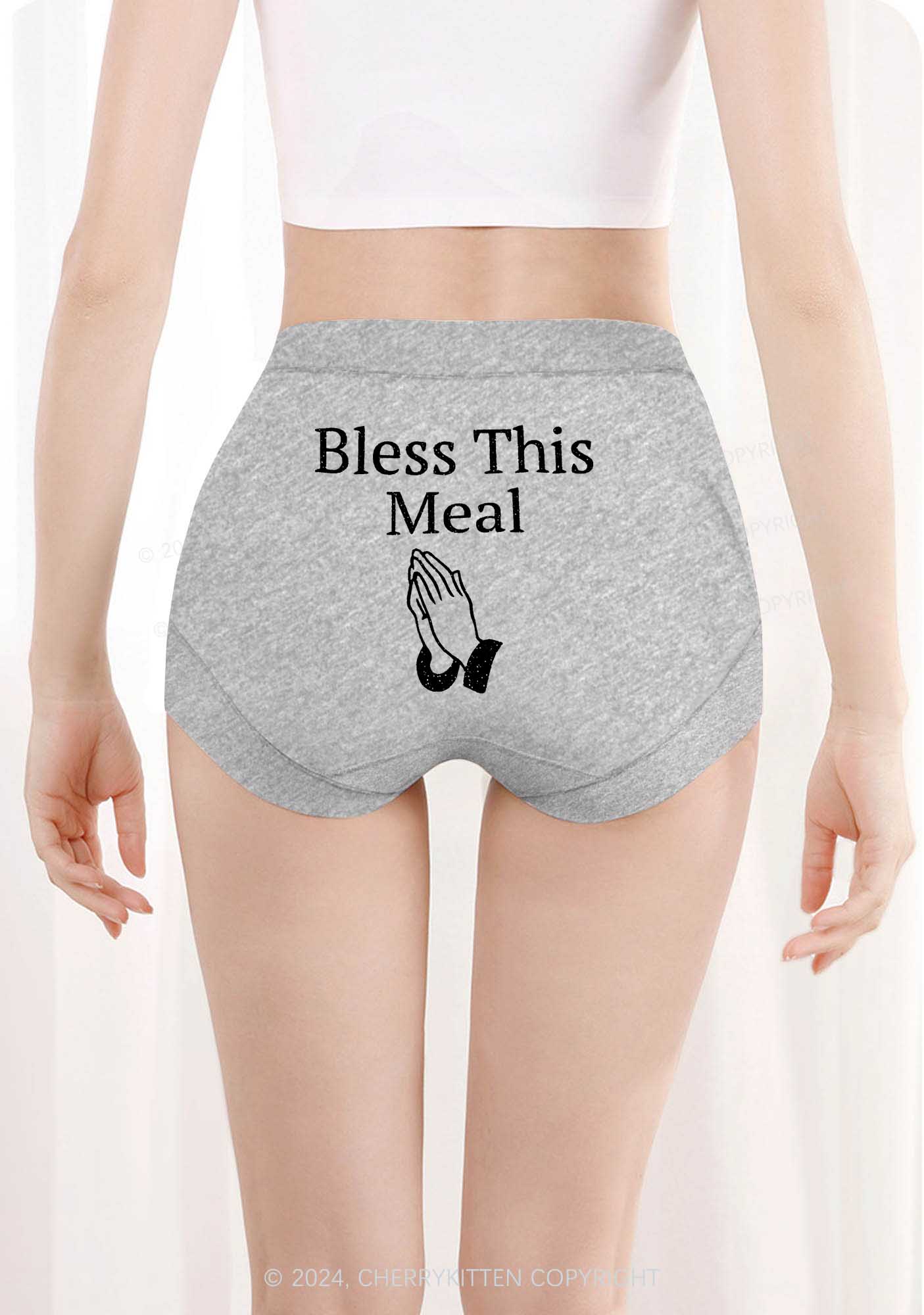 Bless This Meal Y2K Mid Rise Waist Boyshort Cherrykitten - Image 3