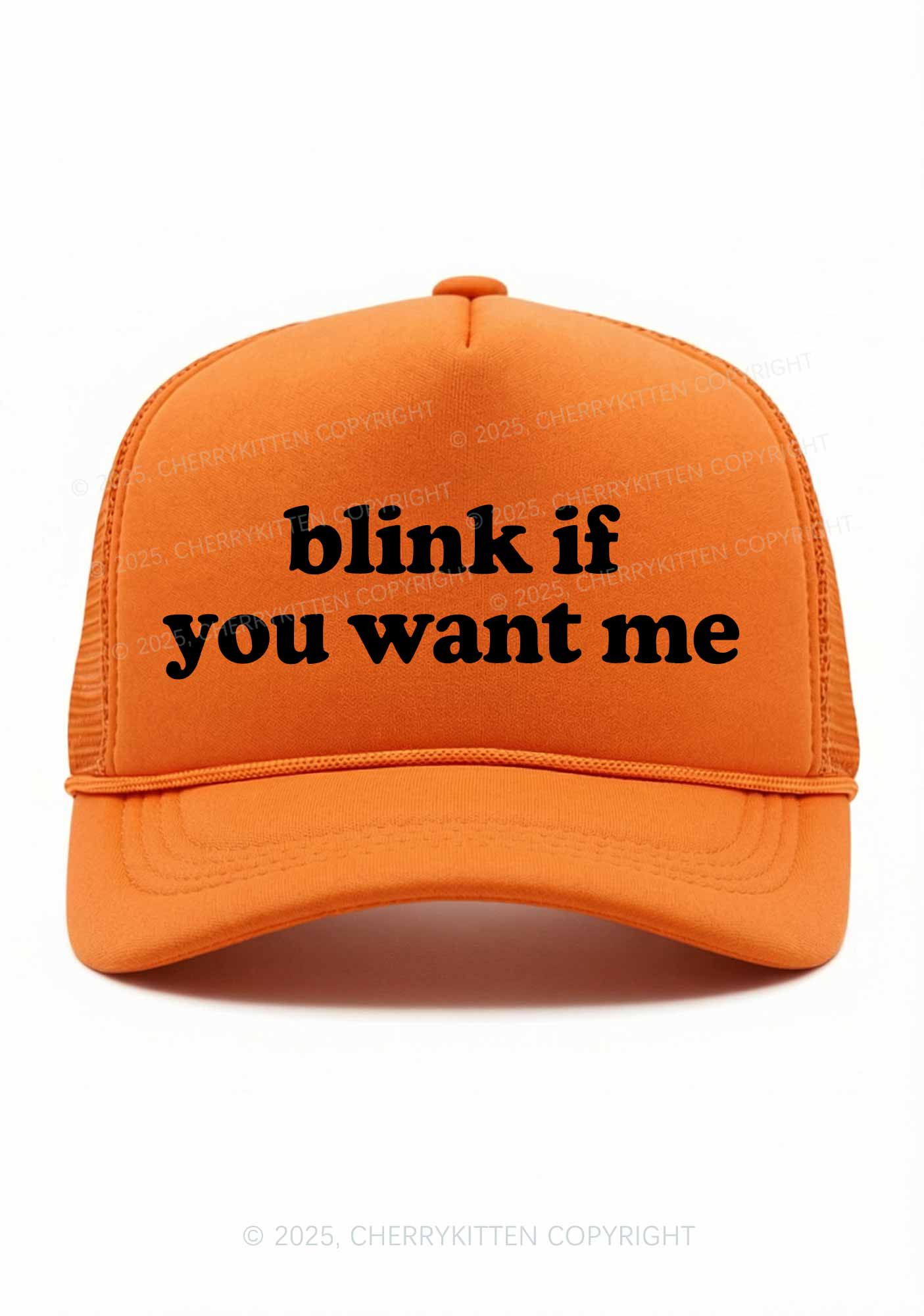 Blink If You Want Me Y2K Trucker Hat Cherrykitten - Image 2