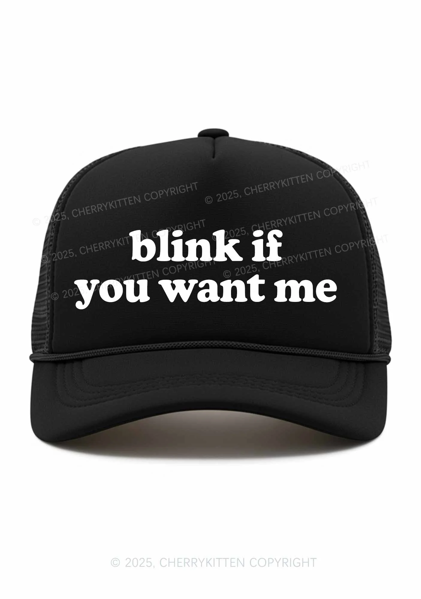 Blink If You Want Me Y2K Trucker Hat Cherrykitten - Image 3