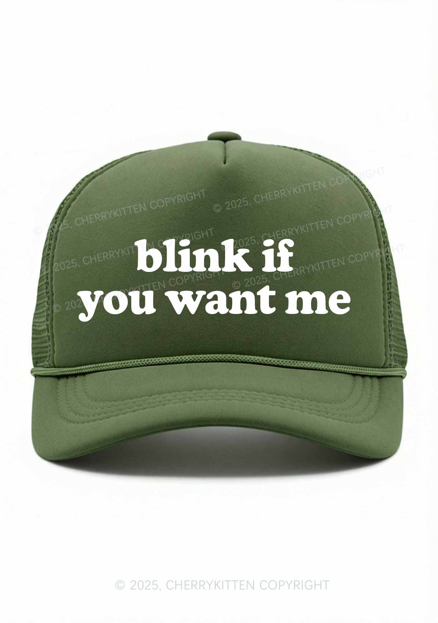 Blink If You Want Me Y2K Trucker Hat Cherrykitten - Image 5