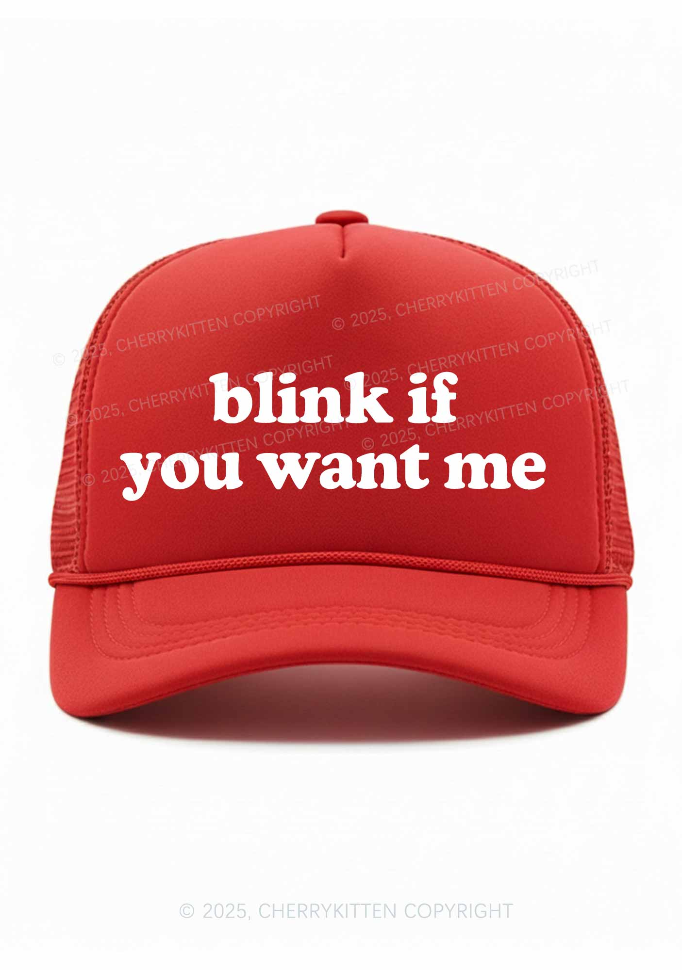 Blink If You Want Me Y2K Trucker Hat Cherrykitten - Image 6