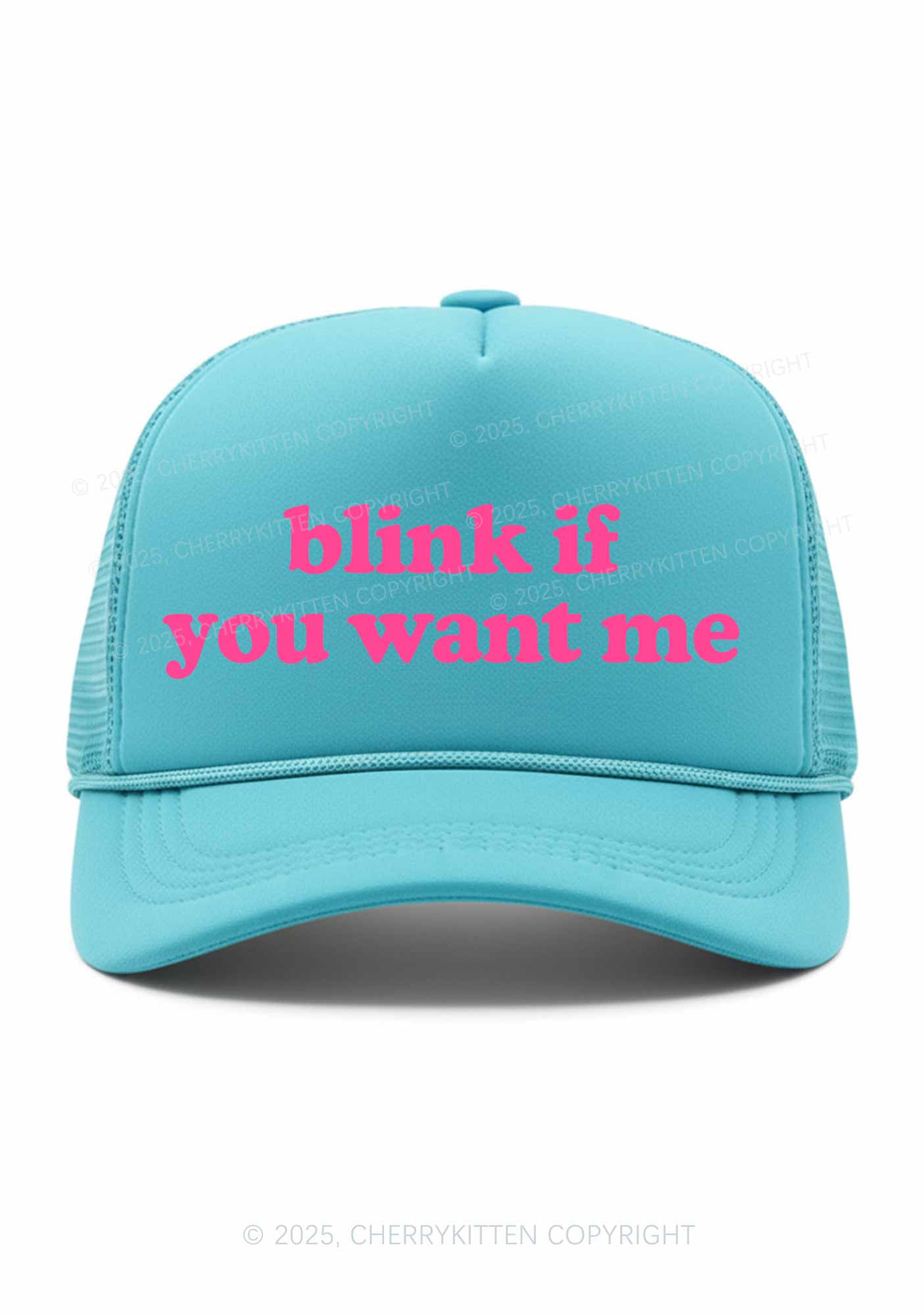 Blink If You Want Me Y2K Trucker Hat Cherrykitten - Image 7