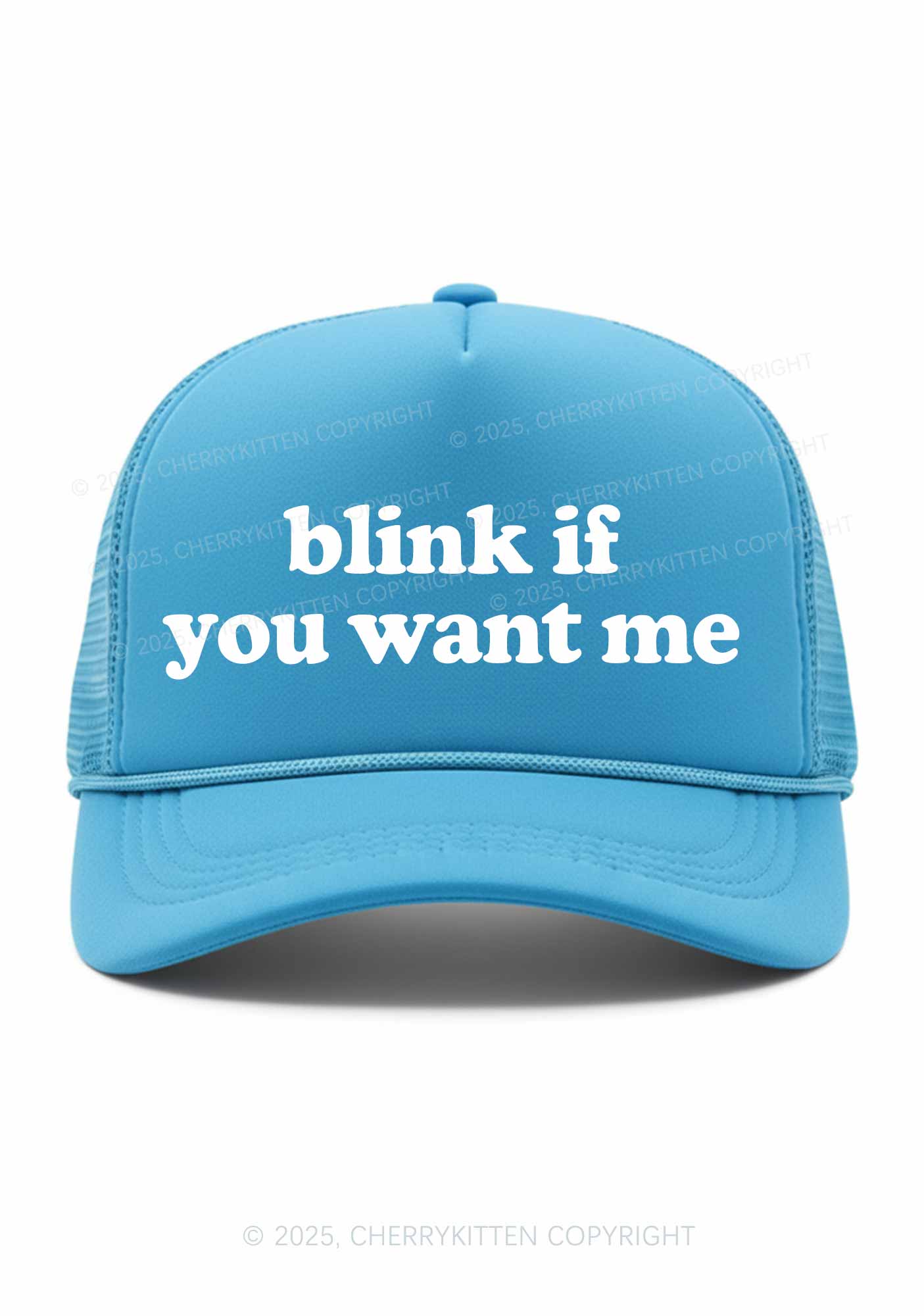 Blink If You Want Me Y2K Trucker Hat Cherrykitten - Image 8
