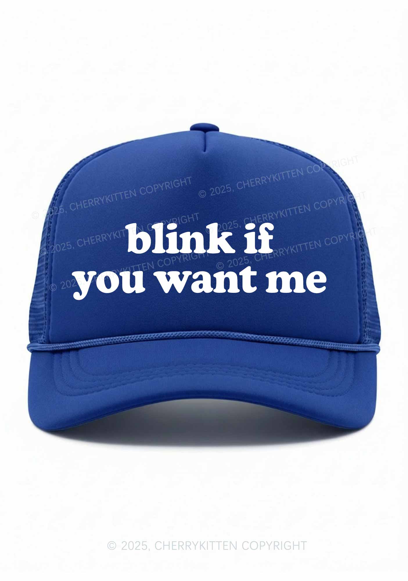 Blink If You Want Me Y2K Trucker Hat Cherrykitten - Image 9