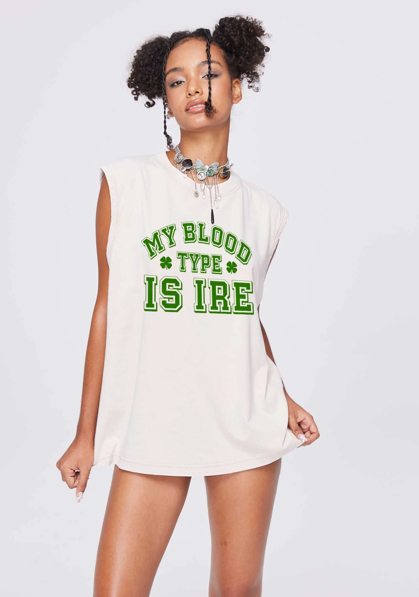 Blood Type Is Ire St Patricks Y2K Washed Tank Cherrykitten - Image 3