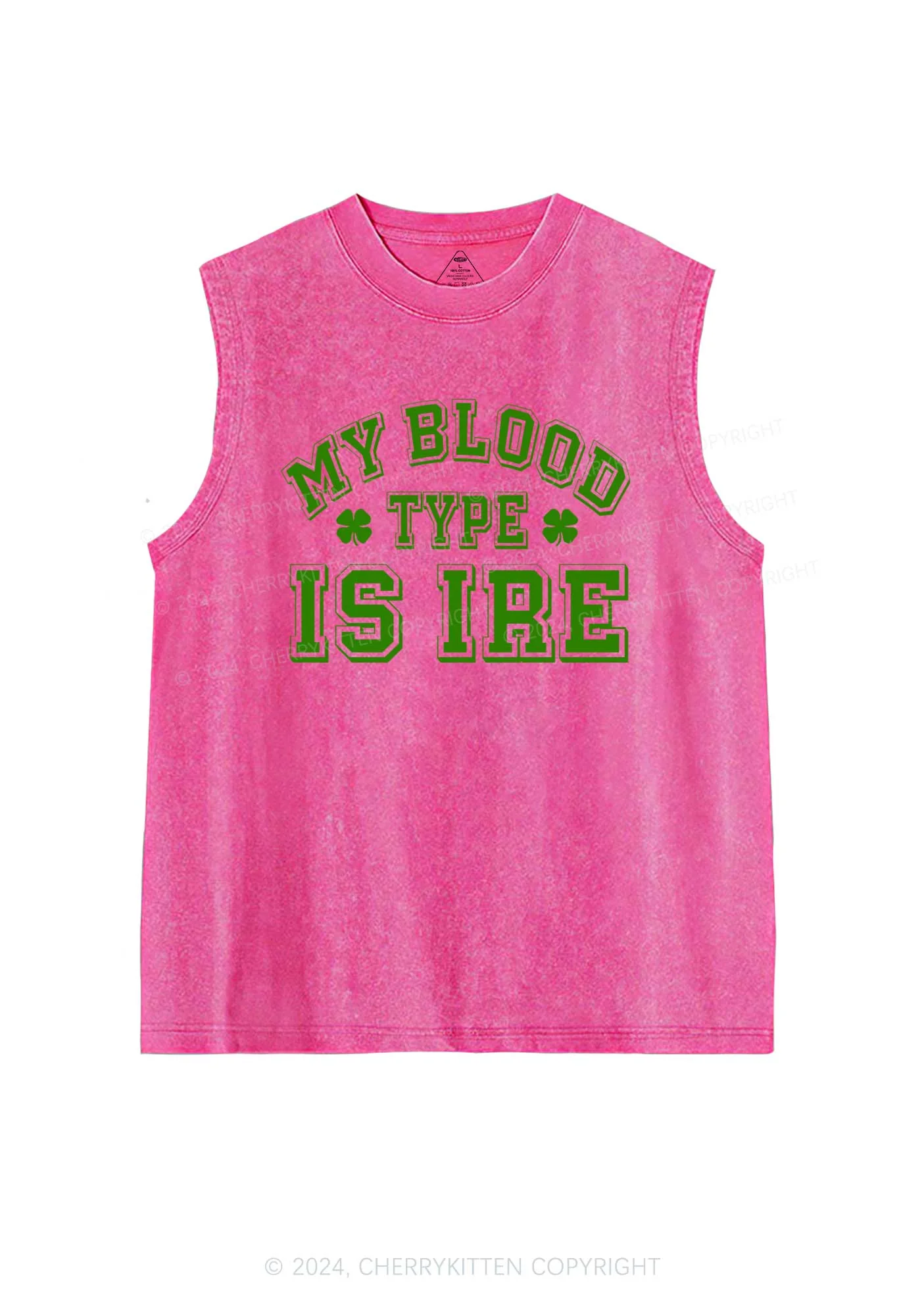 Blood Type Is Ire St Patricks Y2K Washed Tank Cherrykitten - Image 5