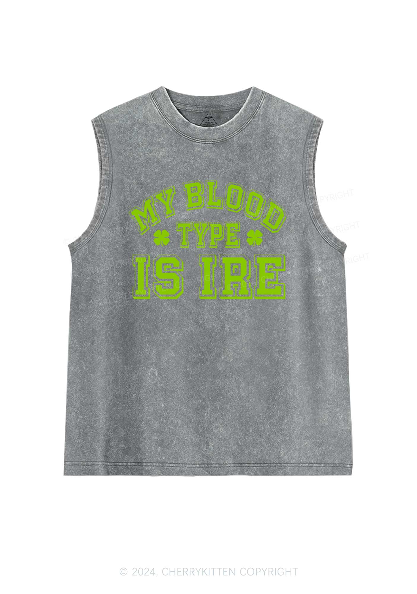 Blood Type Is Ire St Patricks Y2K Washed Tank Cherrykitten - Image 6