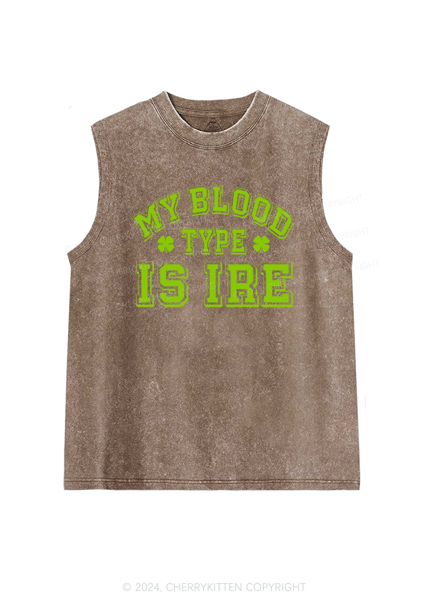 Blood Type Is Ire St Patricks Y2K Washed Tank Cherrykitten - Image 7