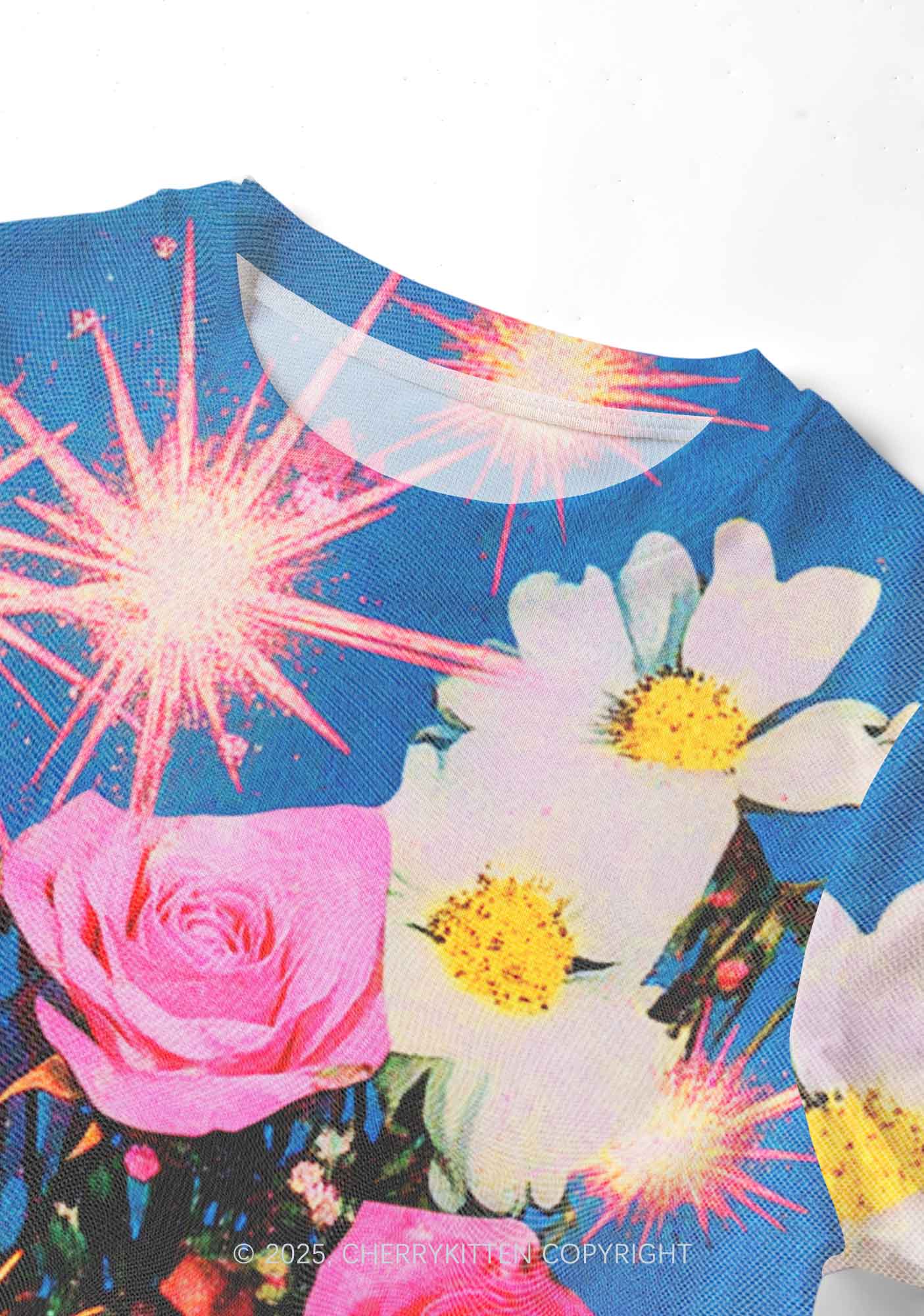 Blooming Flowers Y2K Mesh Crop Top Cherrykitten - Image 3