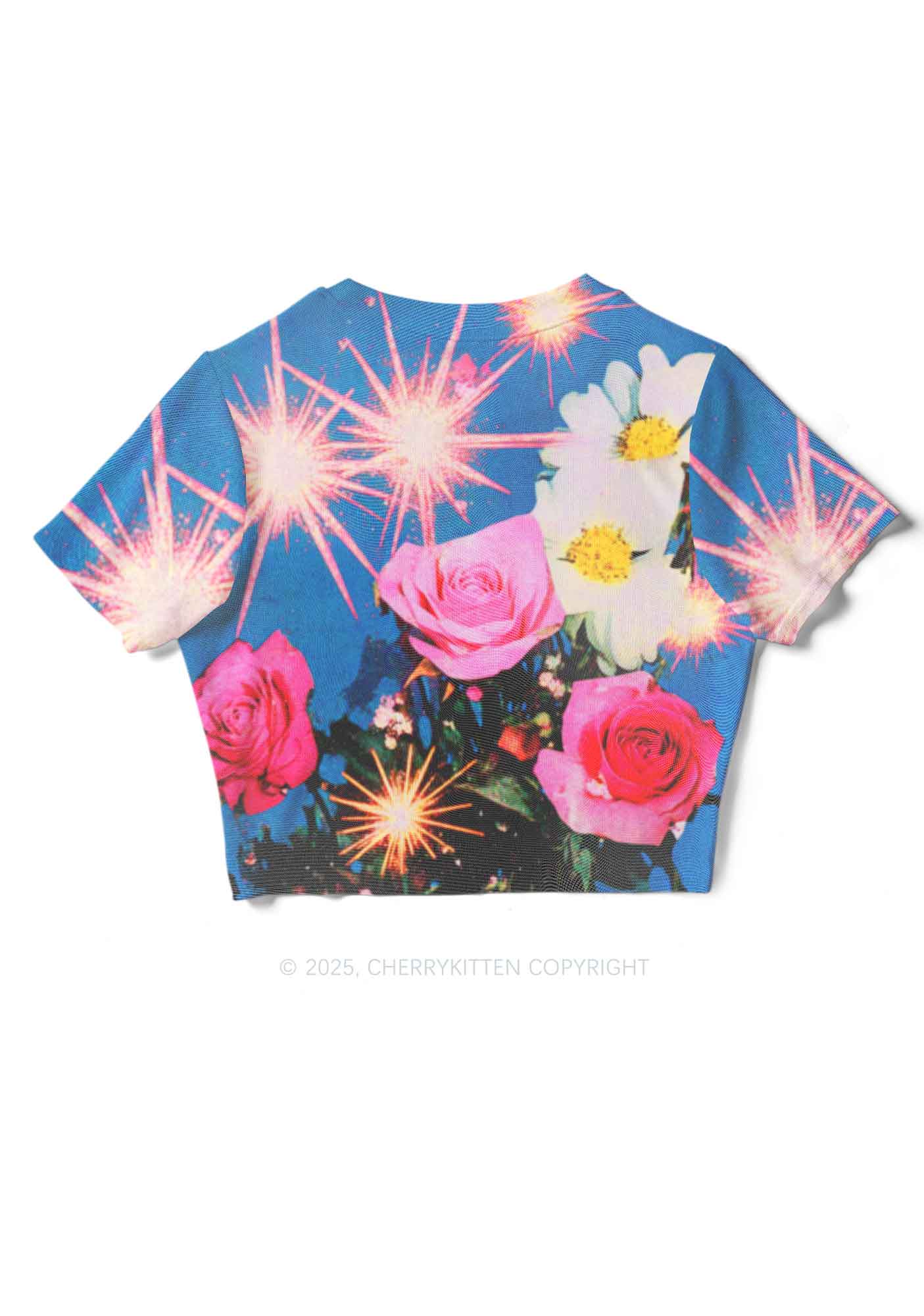 Blooming Flowers Y2K Mesh Crop Top Cherrykitten - Image 5