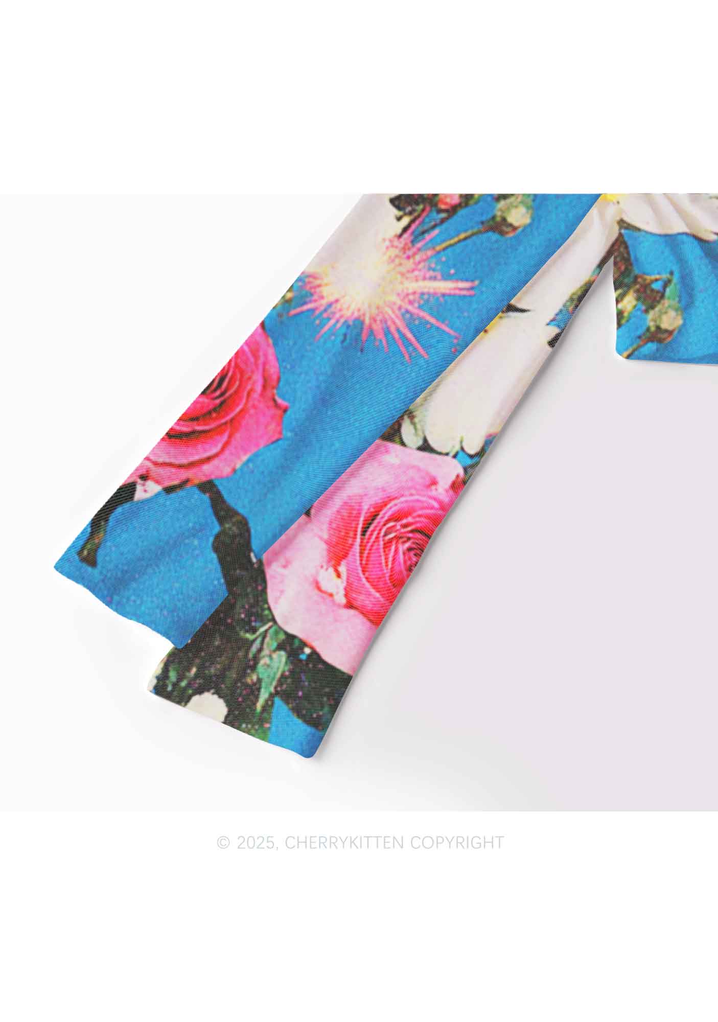Blooming Flowers Y2K Mesh Long Sleeve Crop Top Cherrykitten - Image 4
