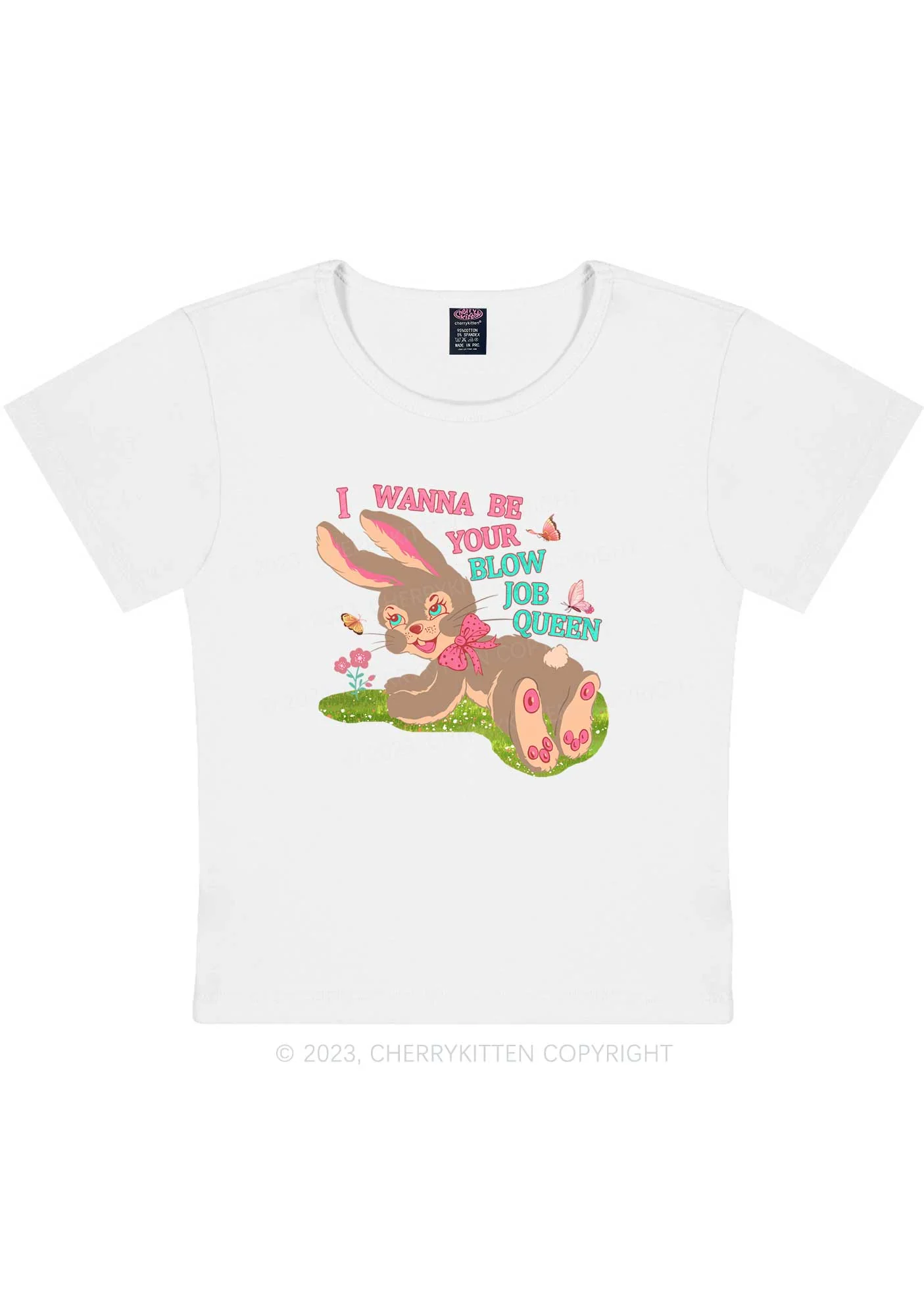 Blow Job Queen Y2K Baby Tee Cherrykitten - Image 3