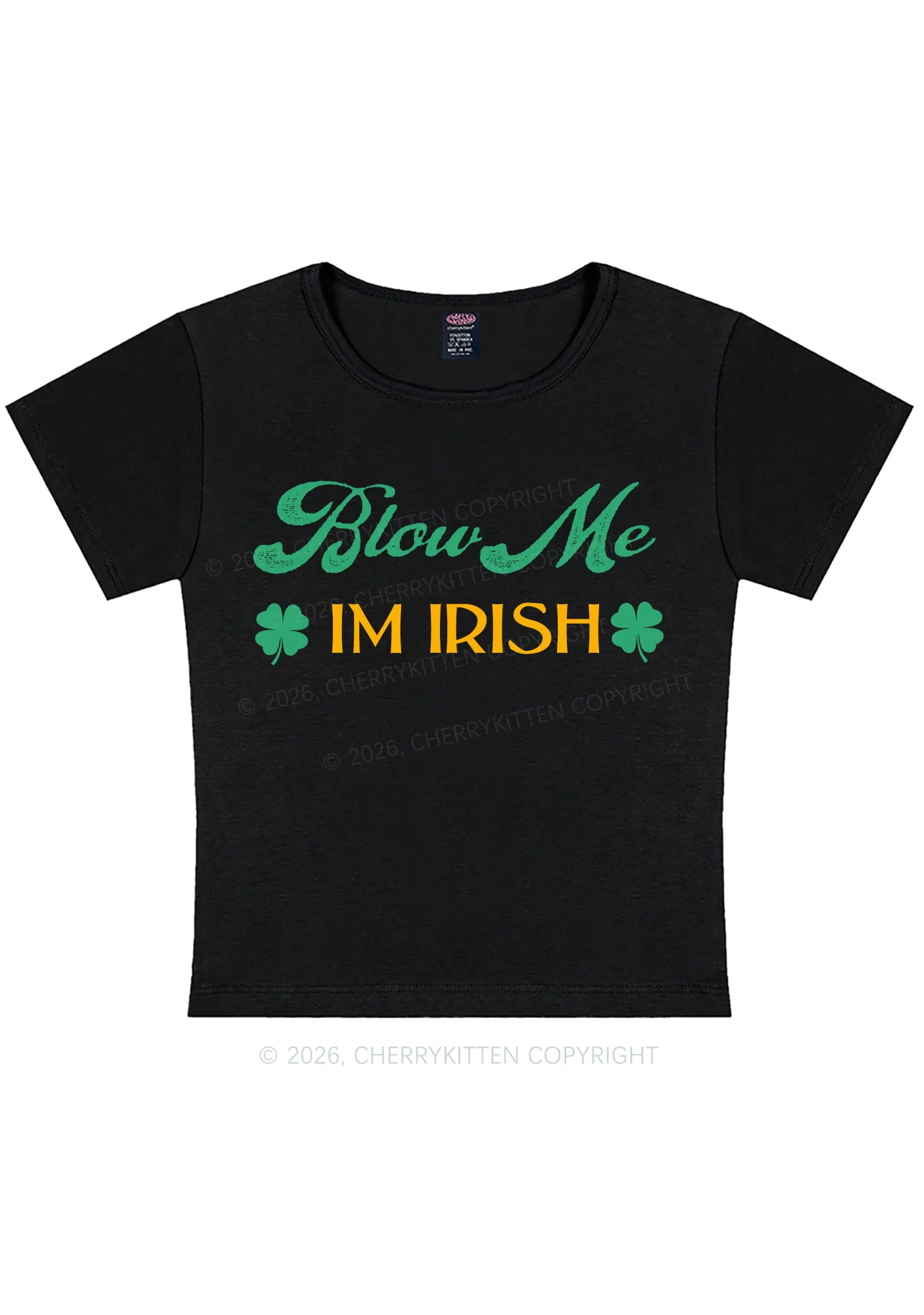 Blow Me Im Irish St Patricks Y2K Baby Tee Cherrykitten - Image 3