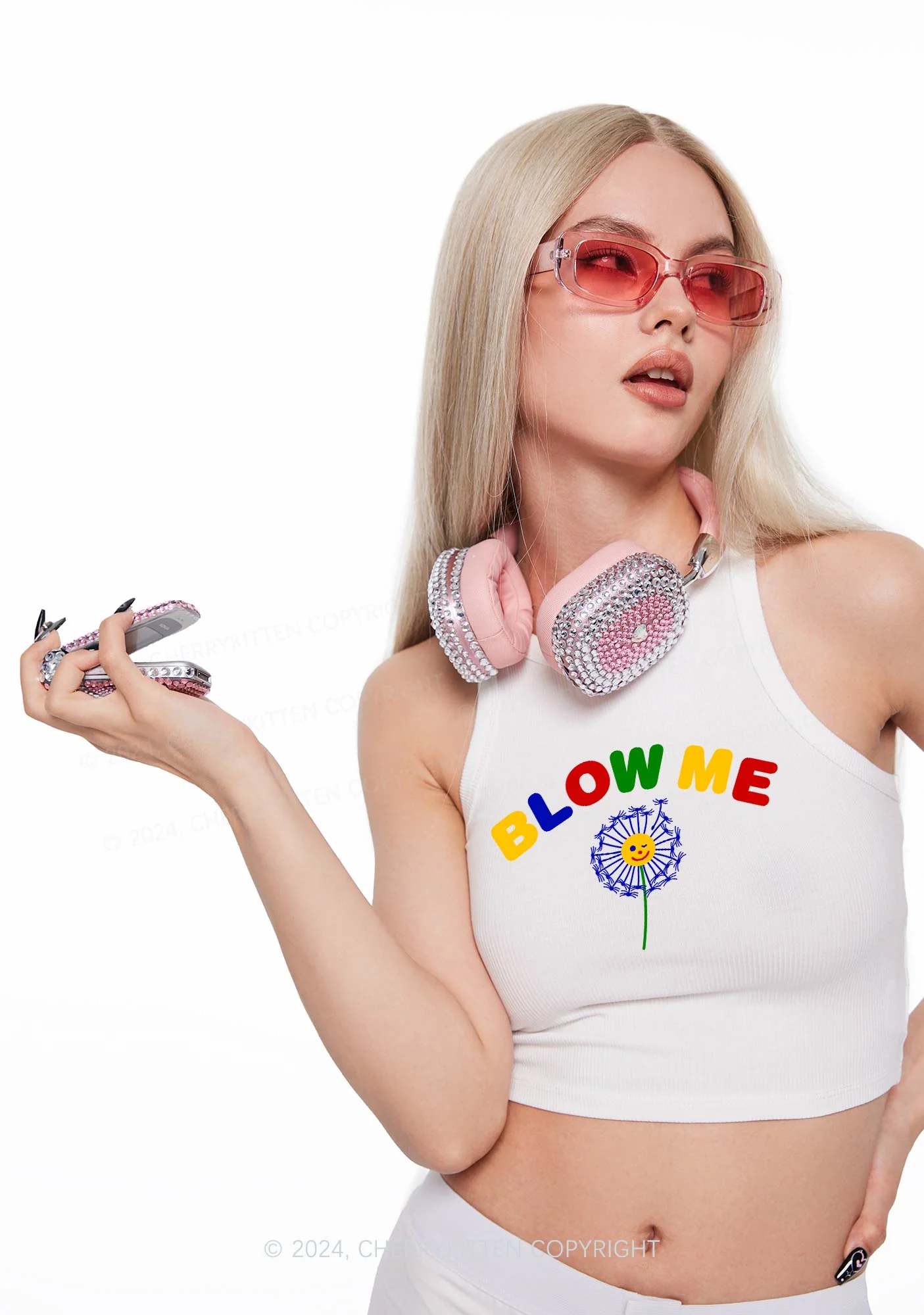 Blow Me Y2K Crop Tank Top Cherrykitten - Image 2
