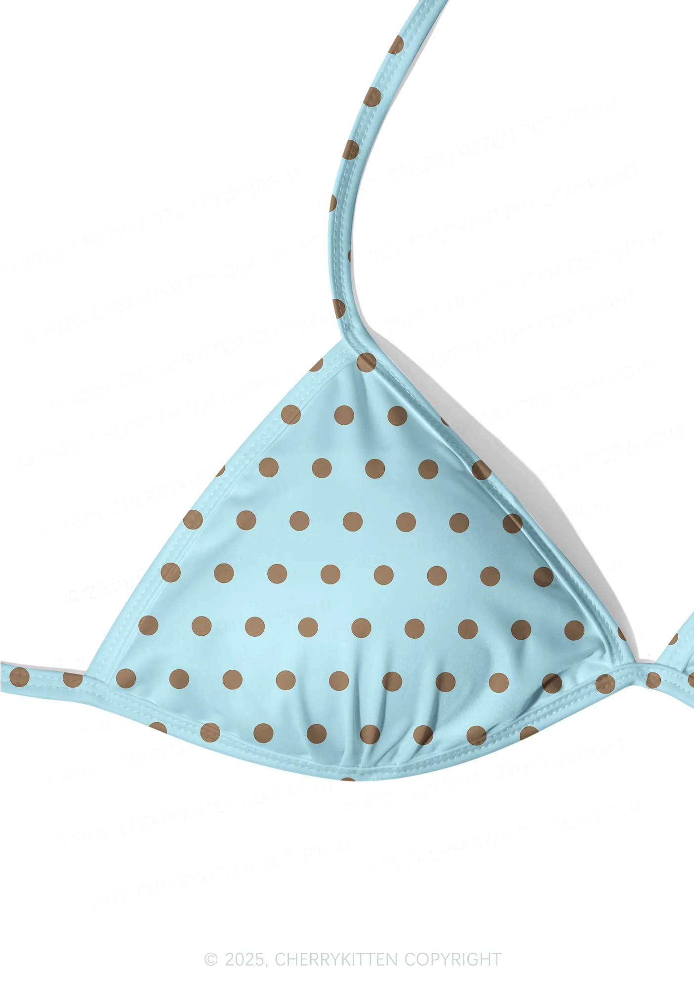 Blue And Brown Dots Y2K Print Bikini Set Cherrykitten - Image 4