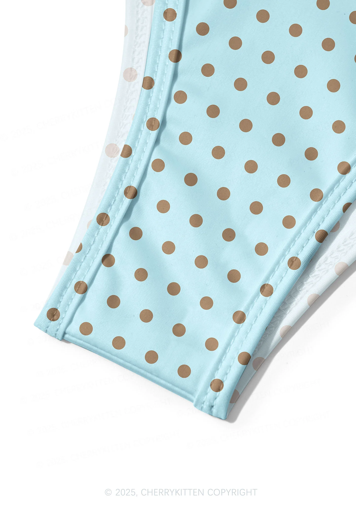 Blue And Brown Dots Y2K Print Bikini Set Cherrykitten - Image 6