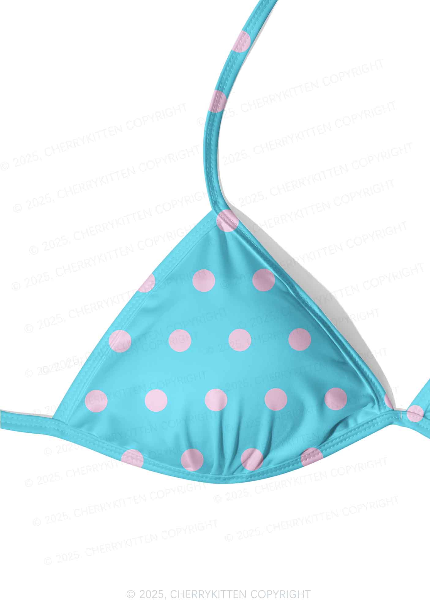Blue And Pink Dots Y2K Print Bikini Set Cherrykitten - Image 4
