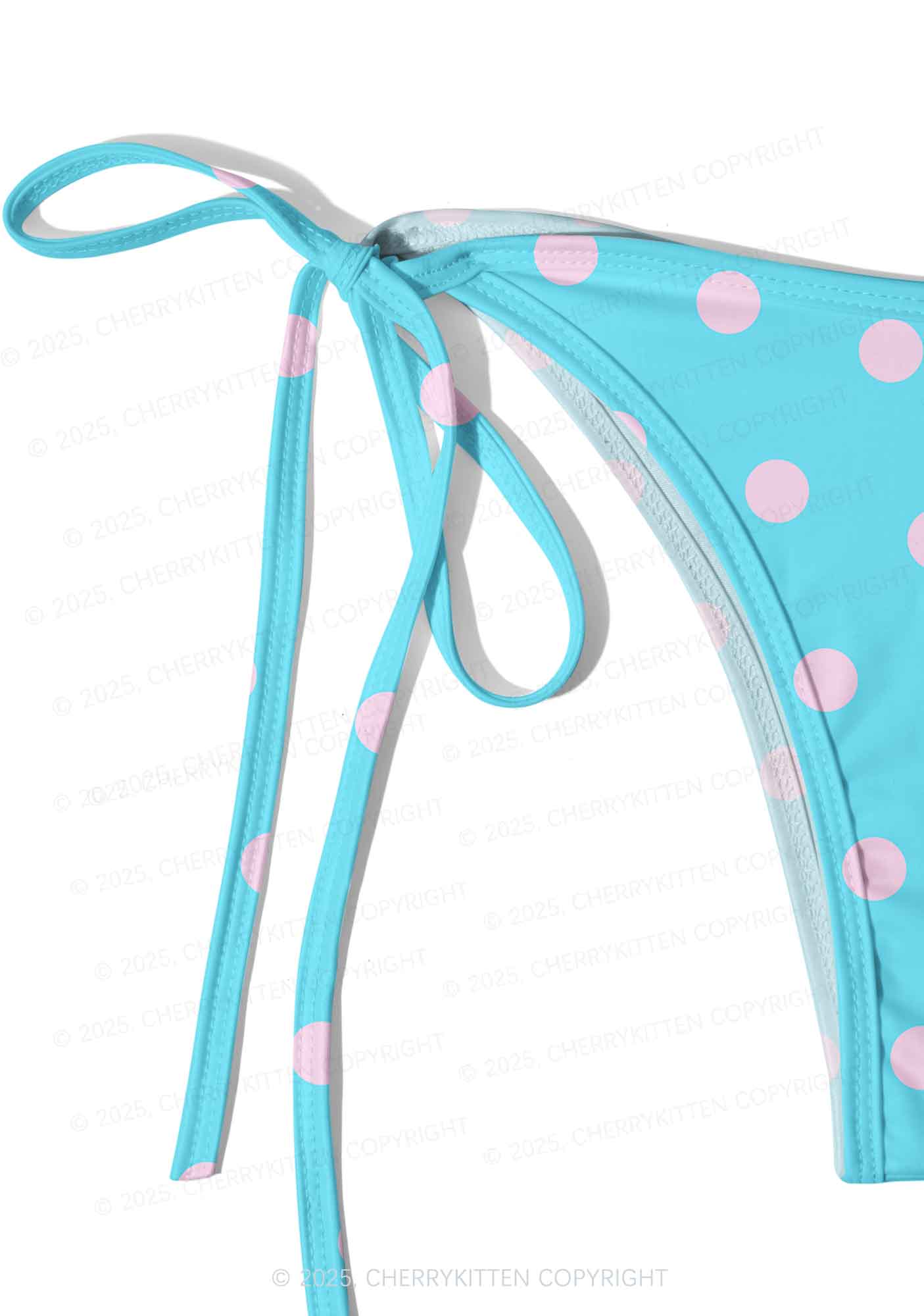 Blue And Pink Dots Y2K Print Bikini Set Cherrykitten - Image 5