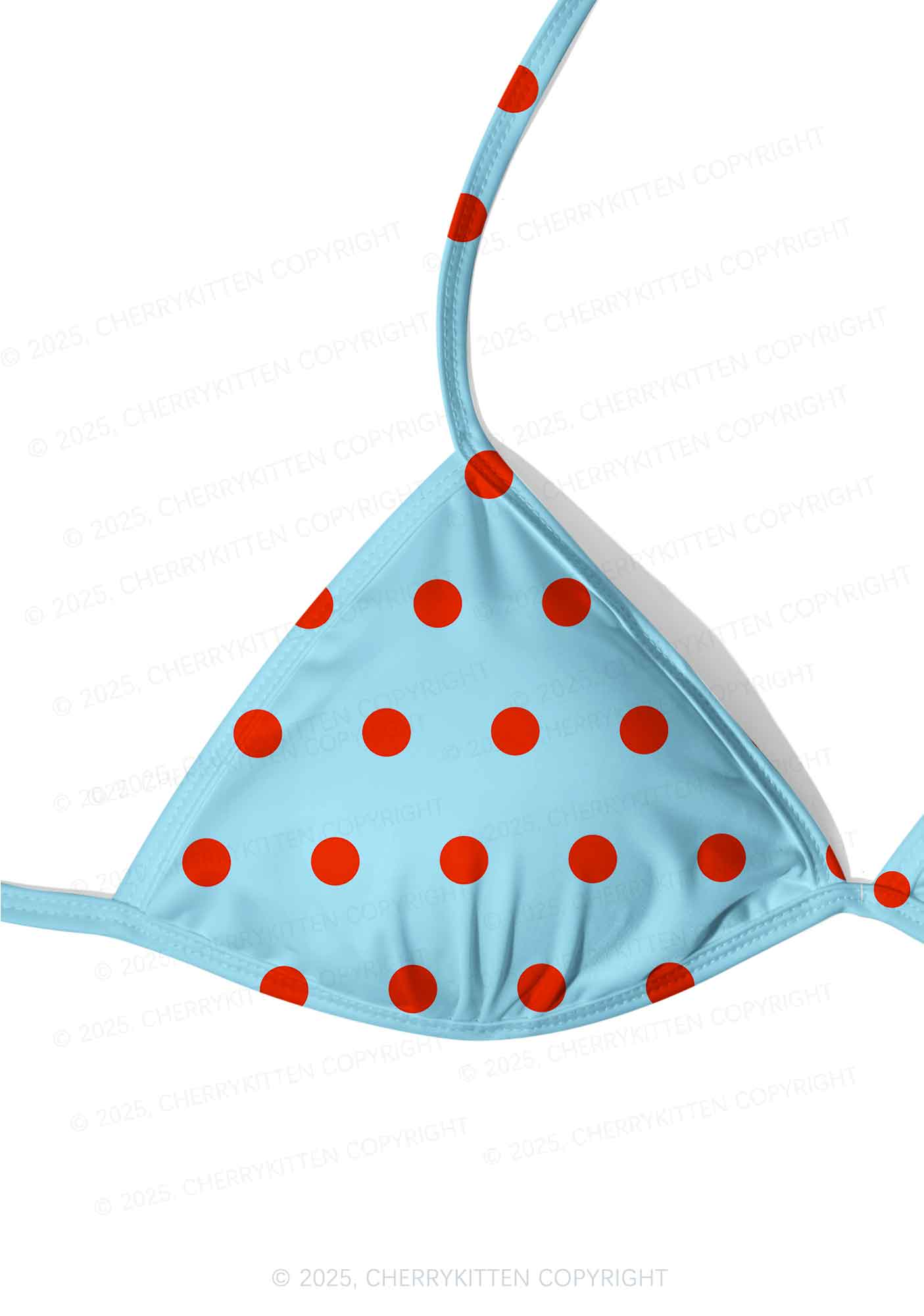 Blue And Red Dots Y2K Print Bikini Set Cherrykitten - Image 4