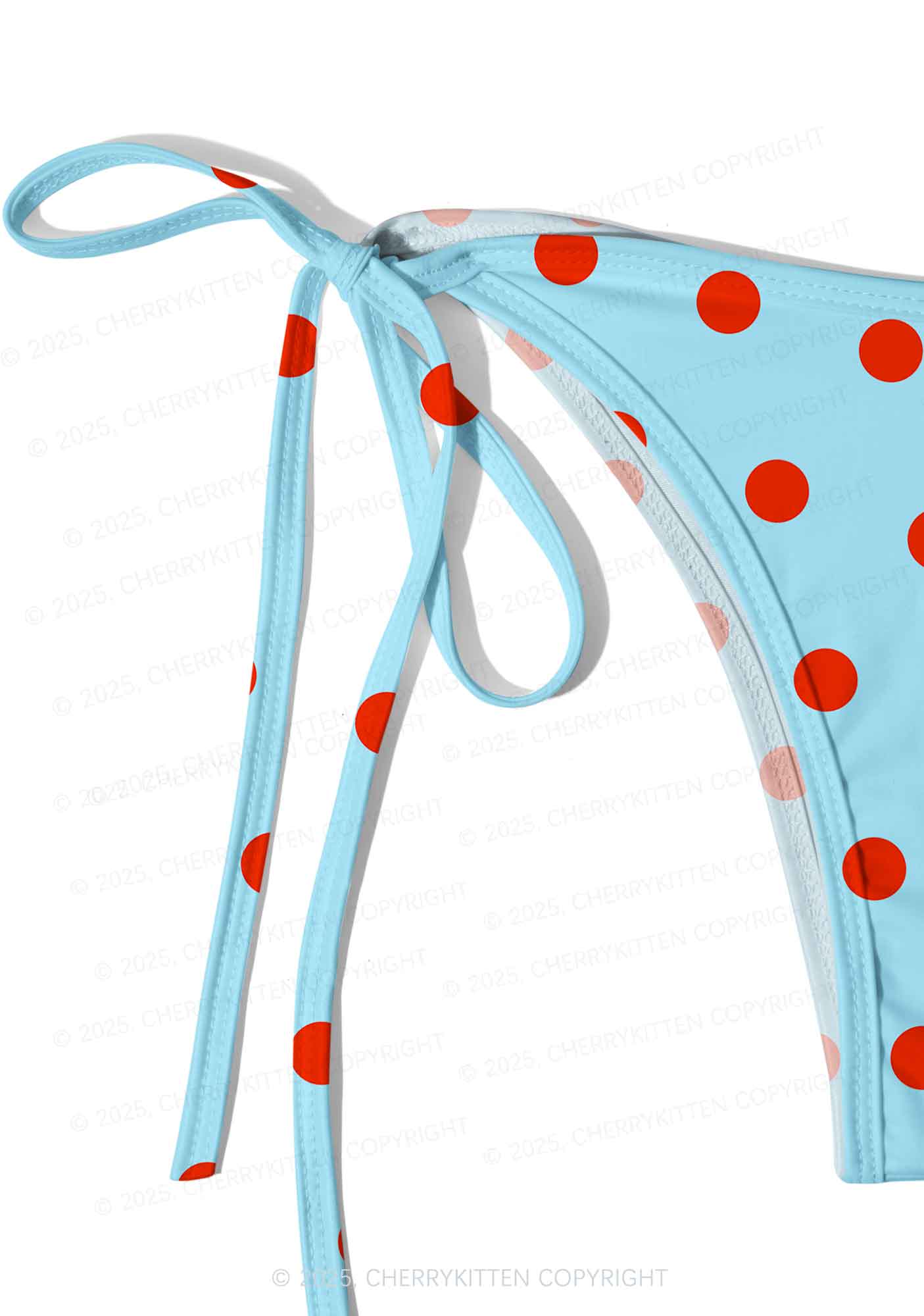 Blue And Red Dots Y2K Print Bikini Set Cherrykitten - Image 5