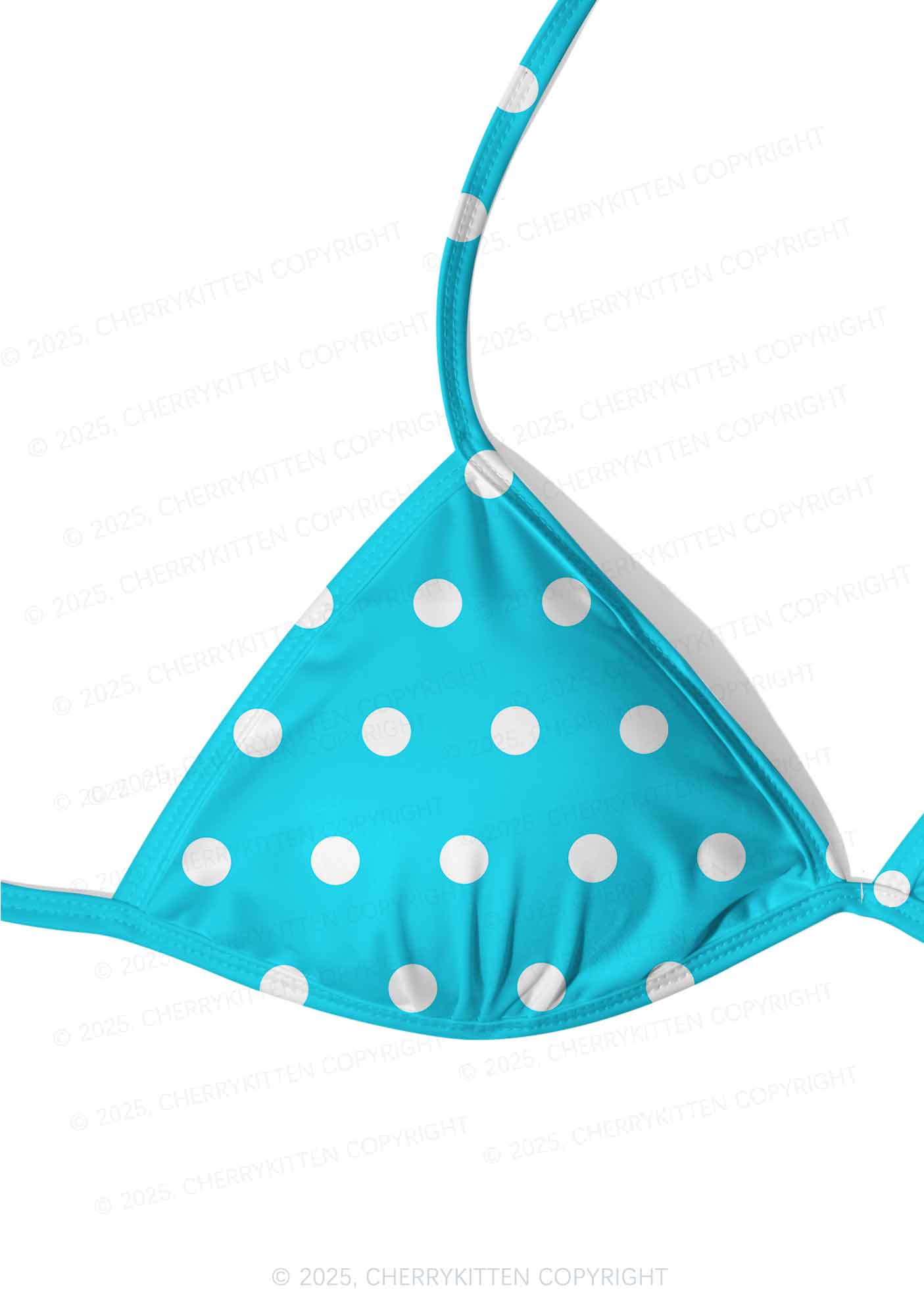 Blue And White Dots Y2K Print Bikini Set Cherrykitten - Image 4