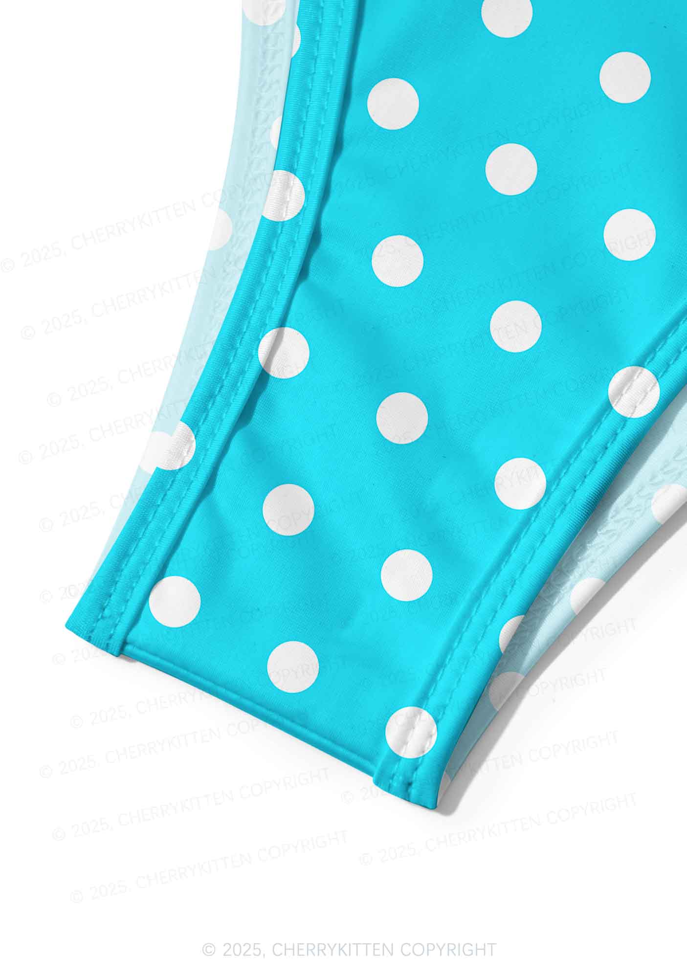 Blue And White Dots Y2K Print Bikini Set Cherrykitten - Image 6