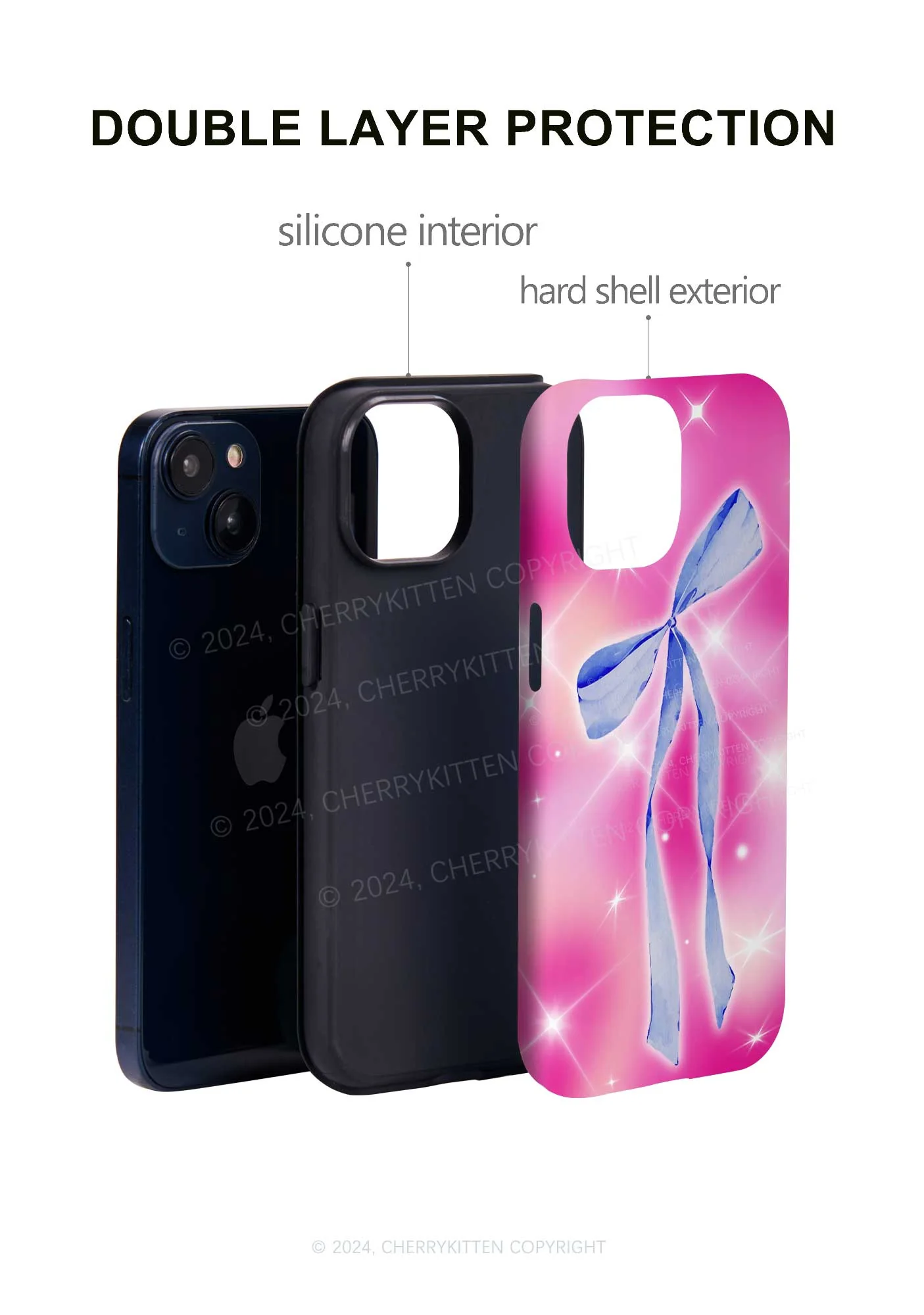 Blue Bow Y2K Phone Case Cherrykitten - Image 4