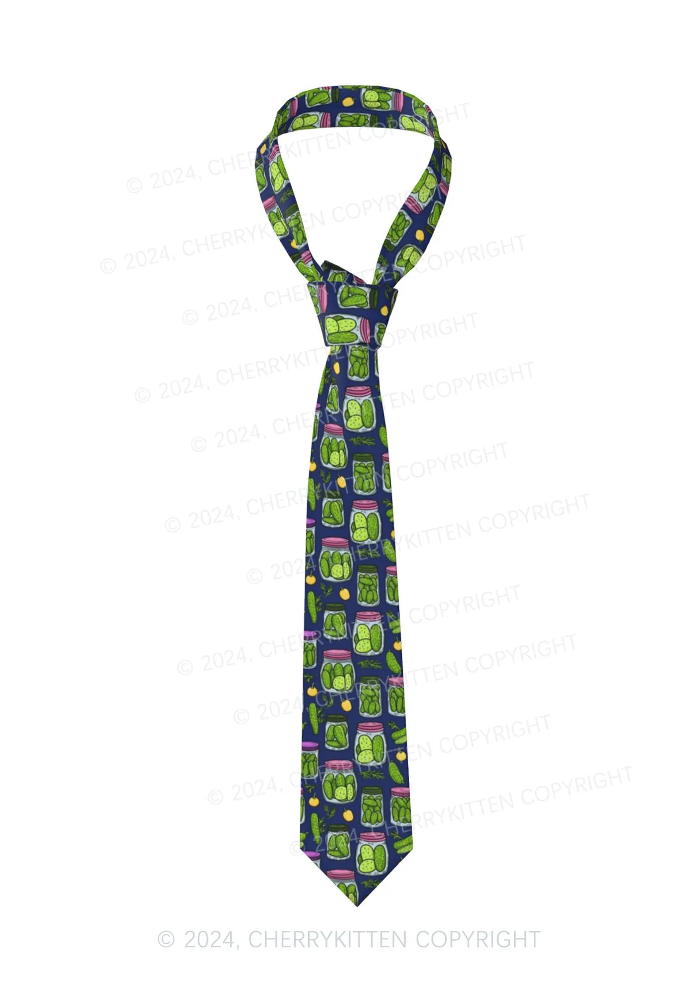 Blue Canned Pickles Y2K Necktie Cherrykitten - Image 3