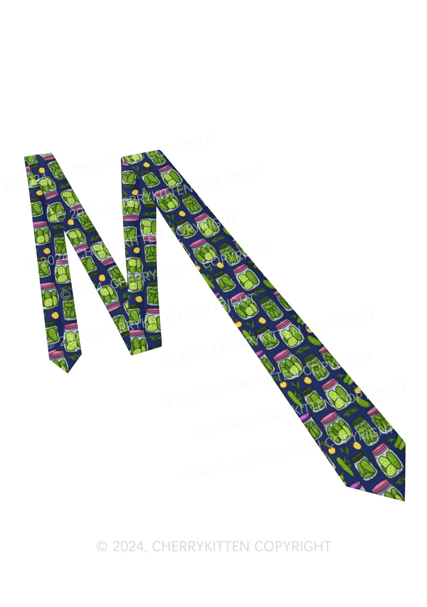 Blue Canned Pickles Y2K Necktie Cherrykitten - Image 4