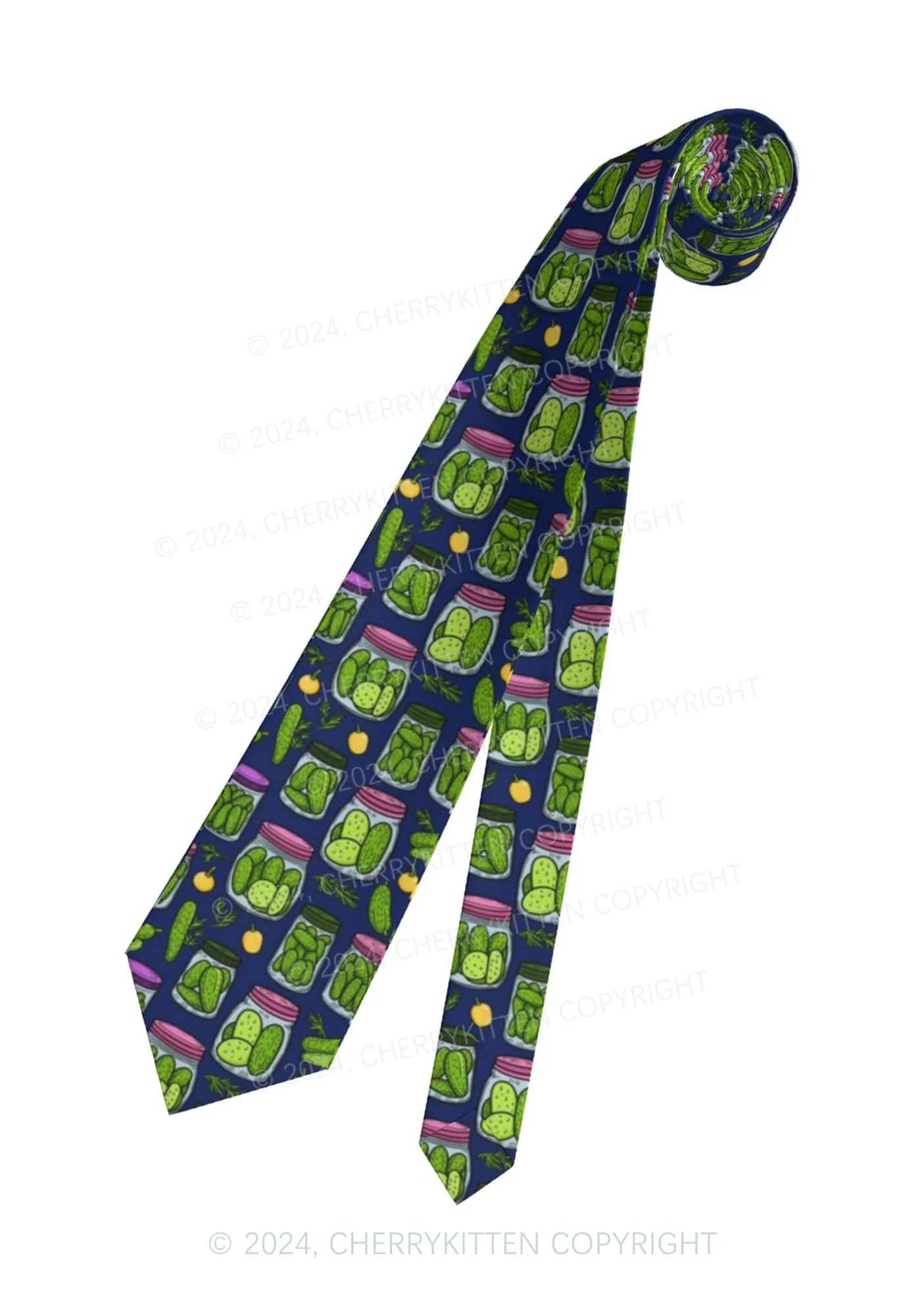 Blue Canned Pickles Y2K Necktie Cherrykitten - Image 6