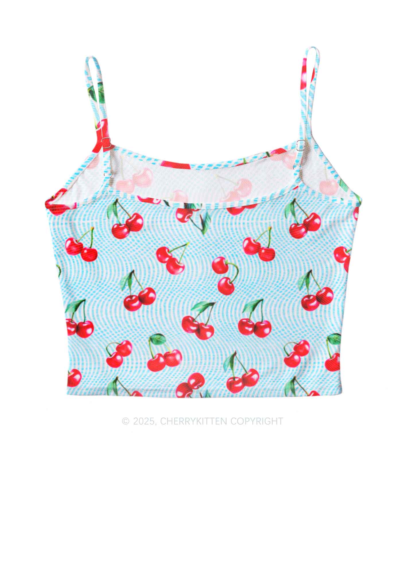 Blue Cherry Y2K Mesh Cami Tank Cherrykitten - Image 2