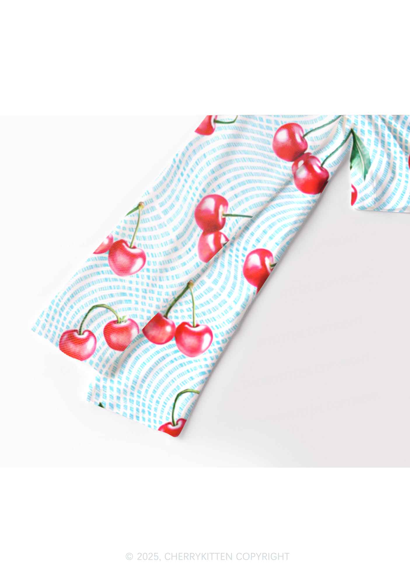 Blue Cherry Y2K Mesh Long Sleeve Crop Top Cherrykitten - Image 3
