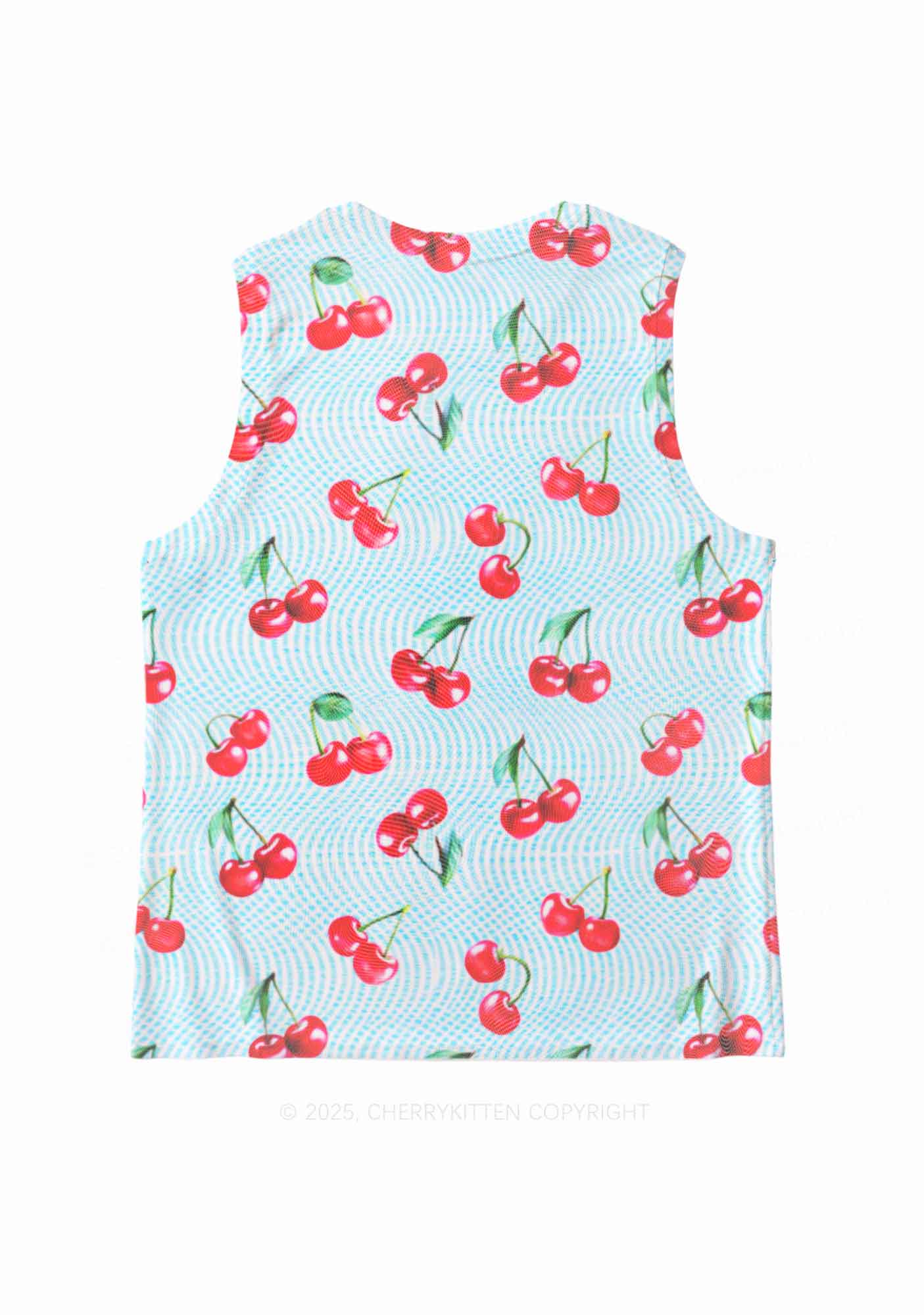 Blue Cherry Y2K Mesh Muscle Tank Cherrykitten - Image 3