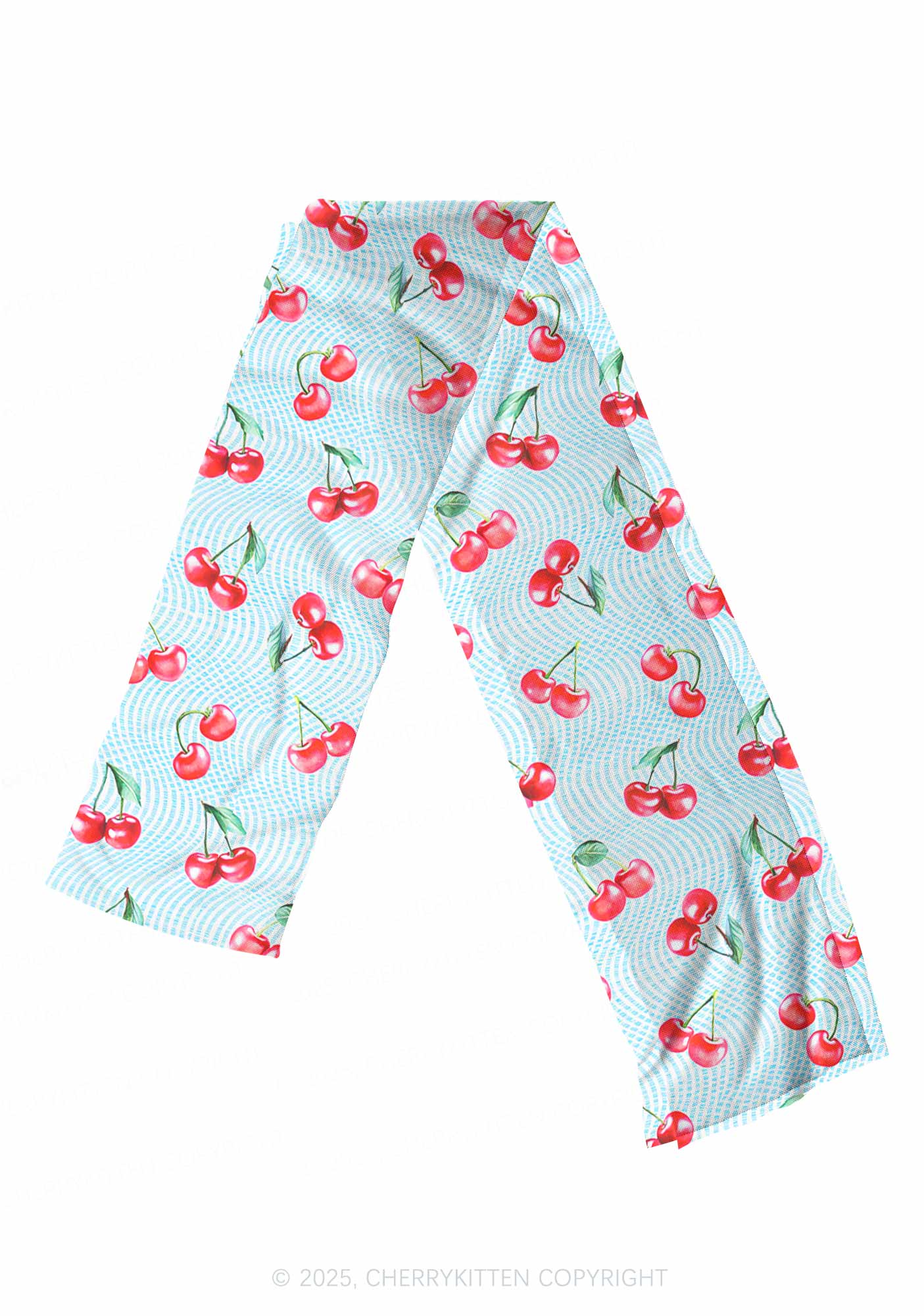 Blue Cherry Y2K Mesh Slip Dress With Scarf Set Cherrykitten - Image 4