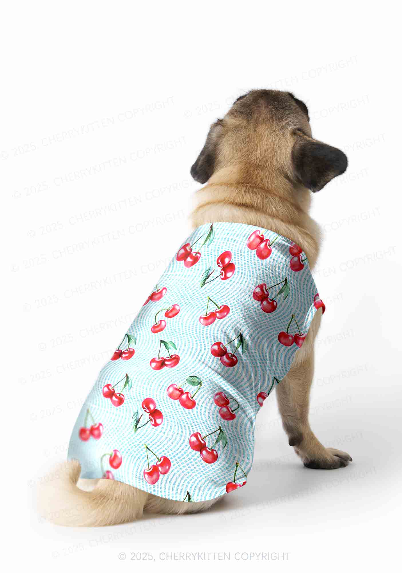Blue Cherry Y2K Pet Tank Top Cherrykitten - Image 2