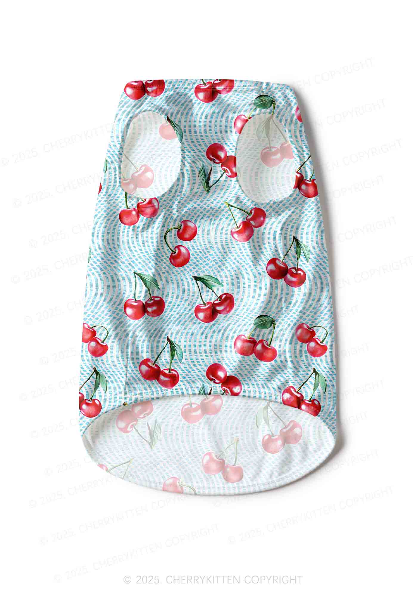 Blue Cherry Y2K Pet Tank Top Cherrykitten - Image 4