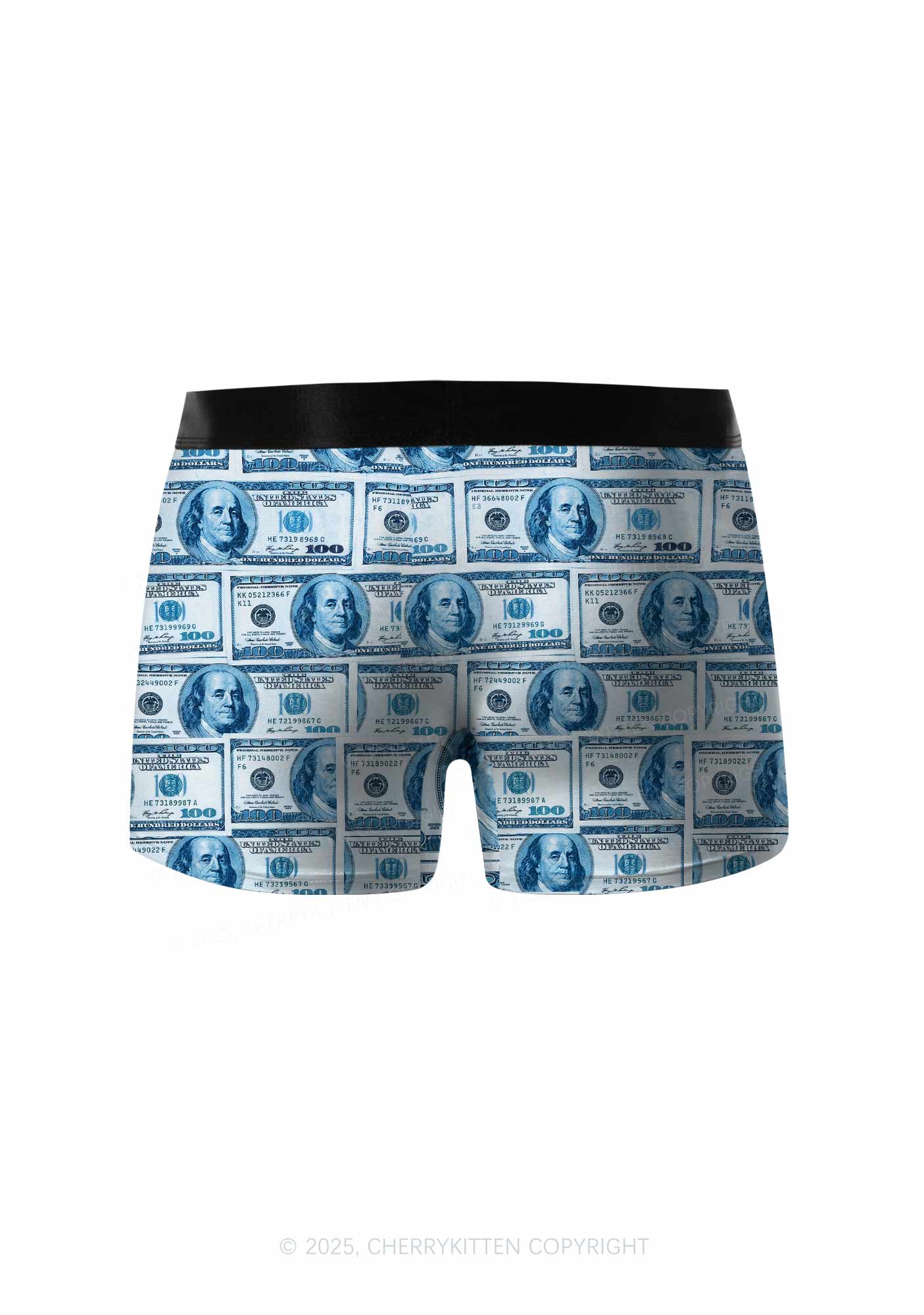 Blue Dollars Y2K Print Men Boxer Briefs Cherrykitten - Image 2