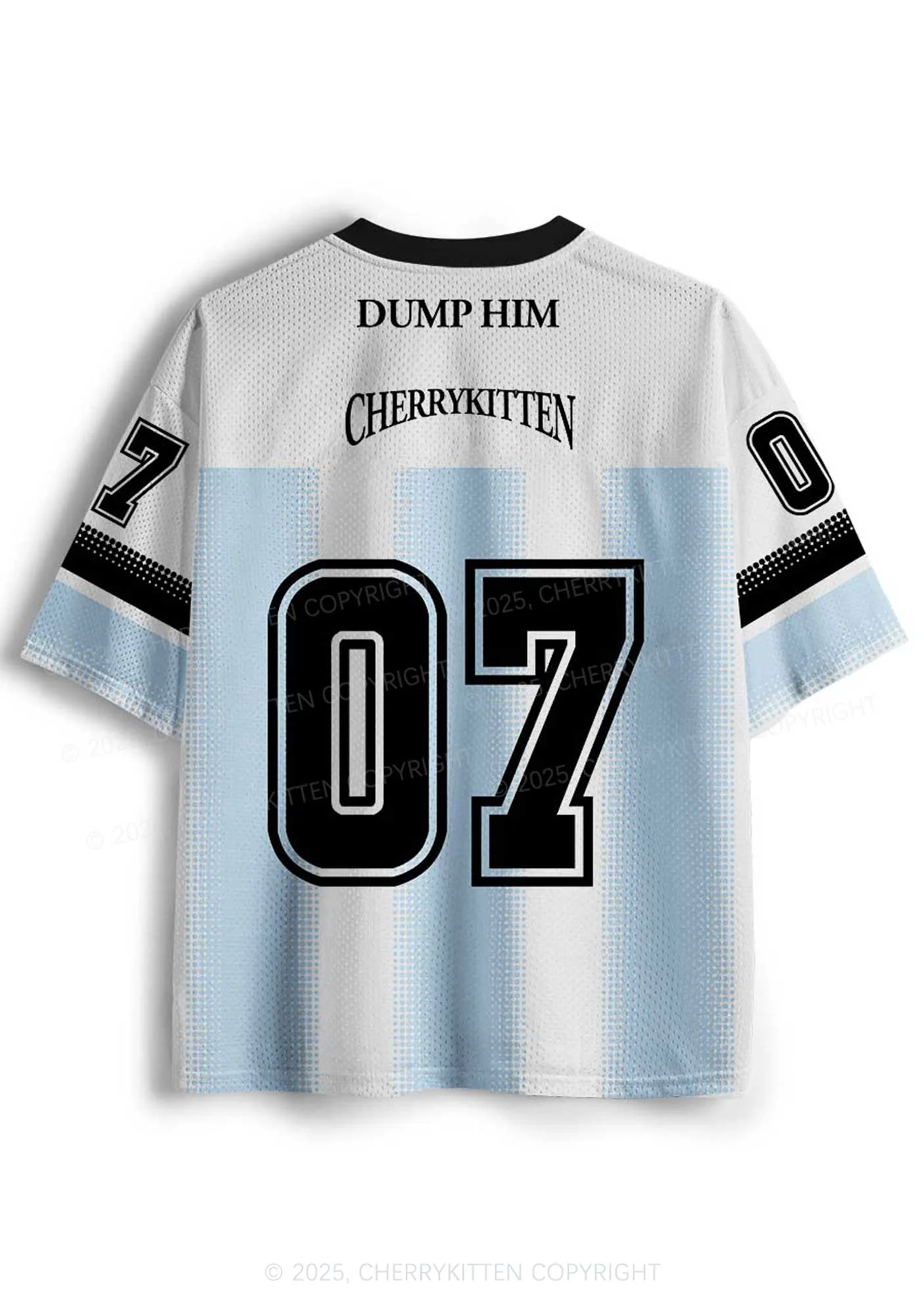 Custom Blue Dump Him Y2K Mesh Jersey Shirts Cherrykitten - Image 2