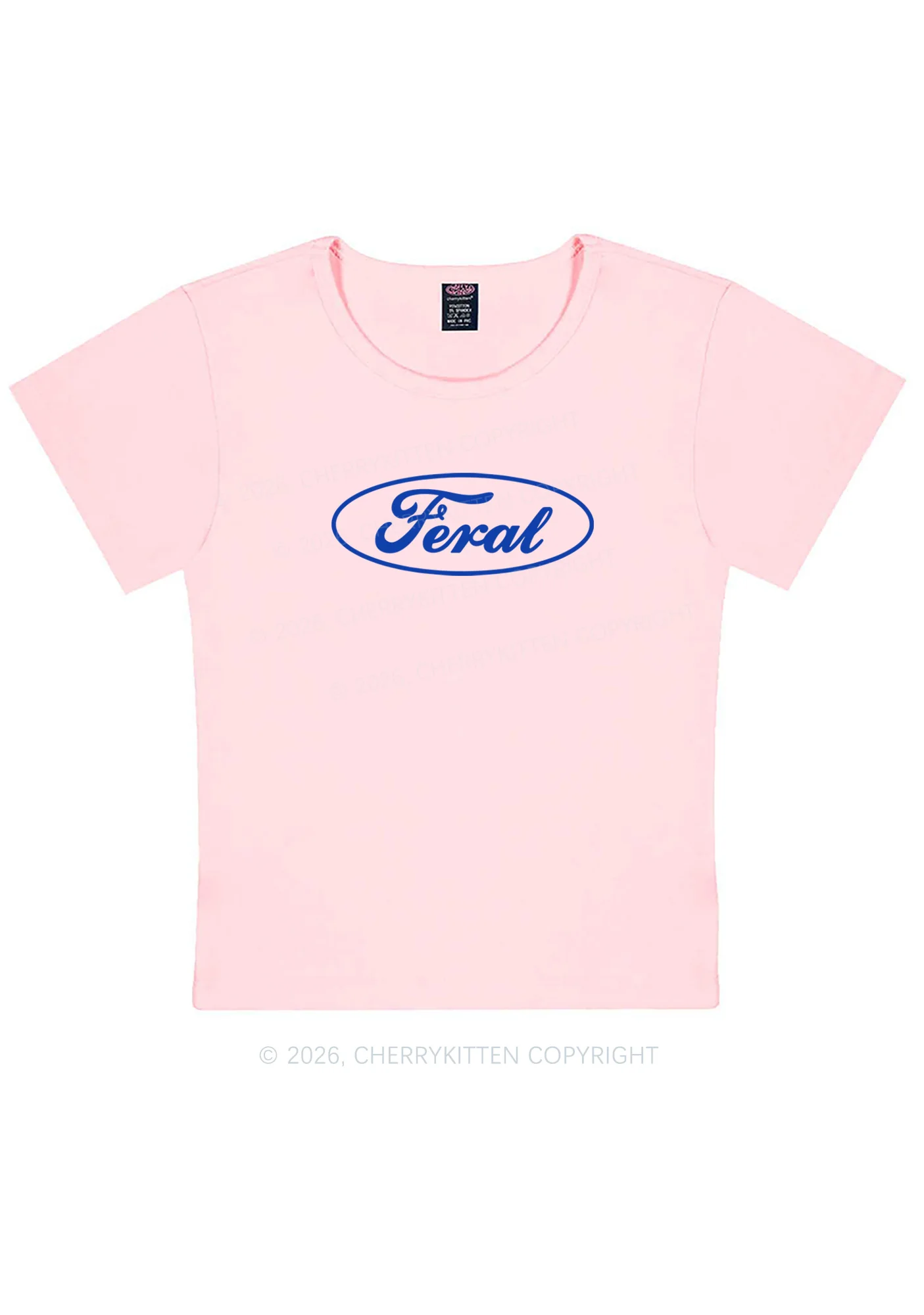 Blue Feral Y2K Baby Tee Cherrykitten - Image 11