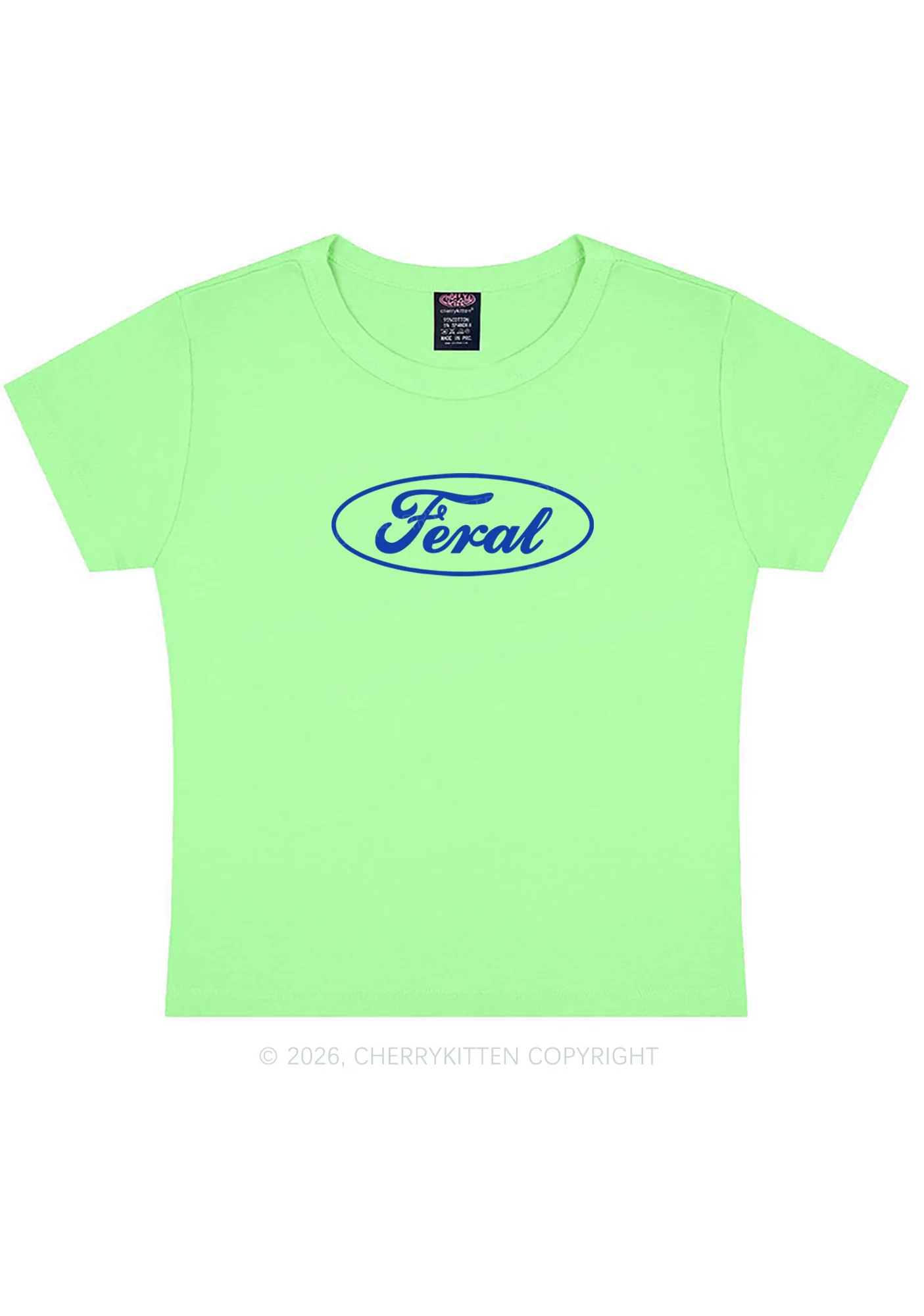 Blue Feral Y2K Baby Tee Cherrykitten - Image 12