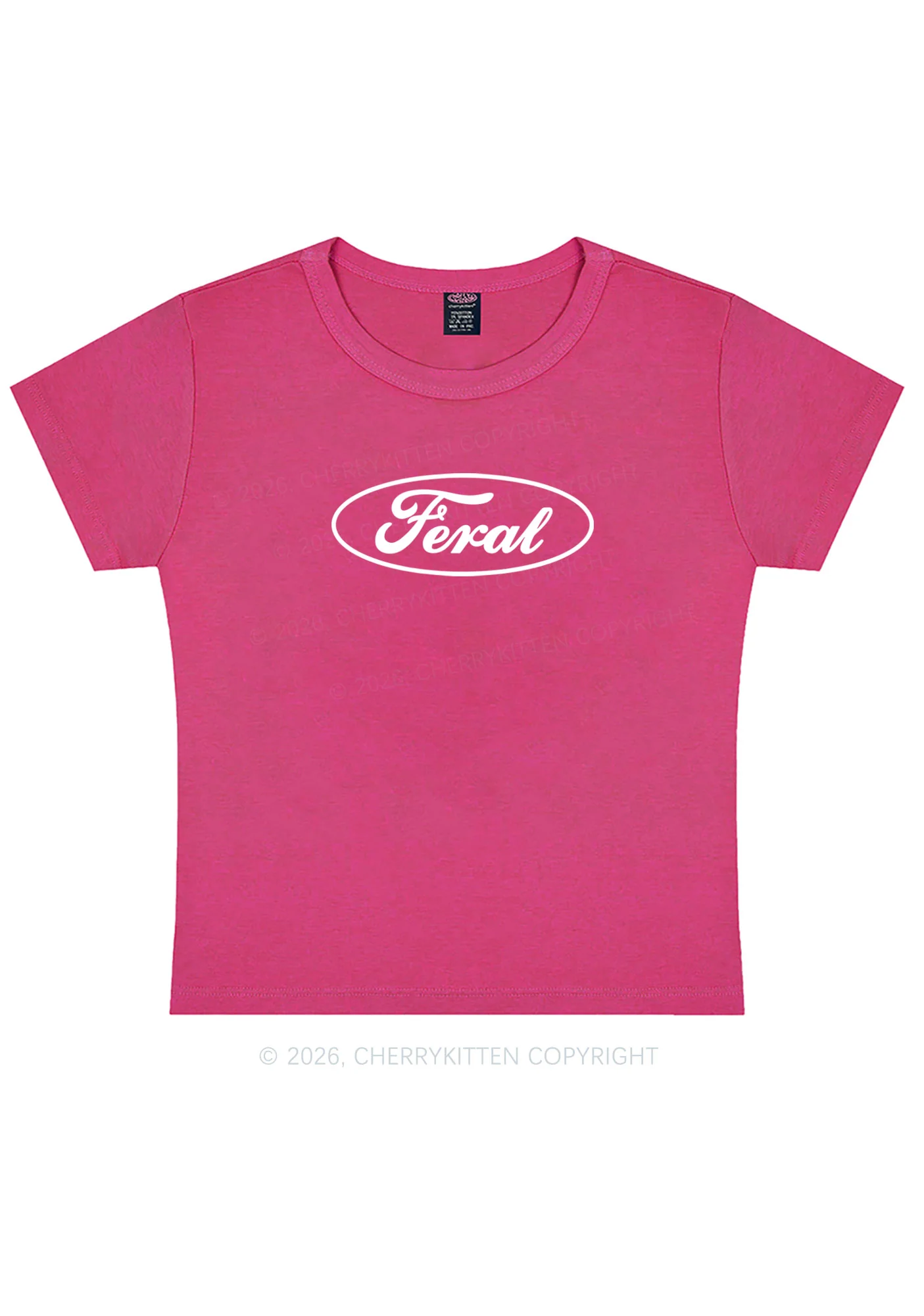 Blue Feral Y2K Baby Tee Cherrykitten - Image 7