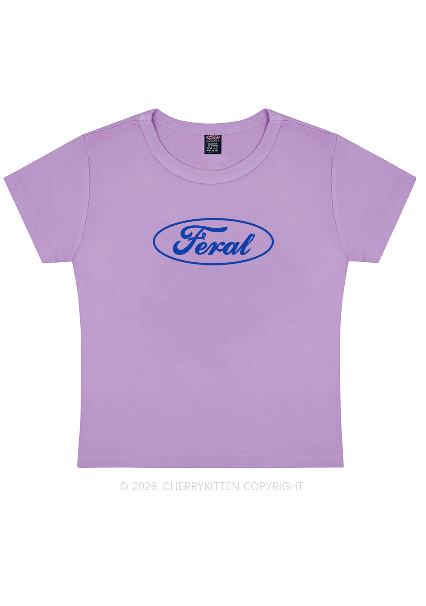 Blue Feral Y2K Baby Tee Cherrykitten - Image 8