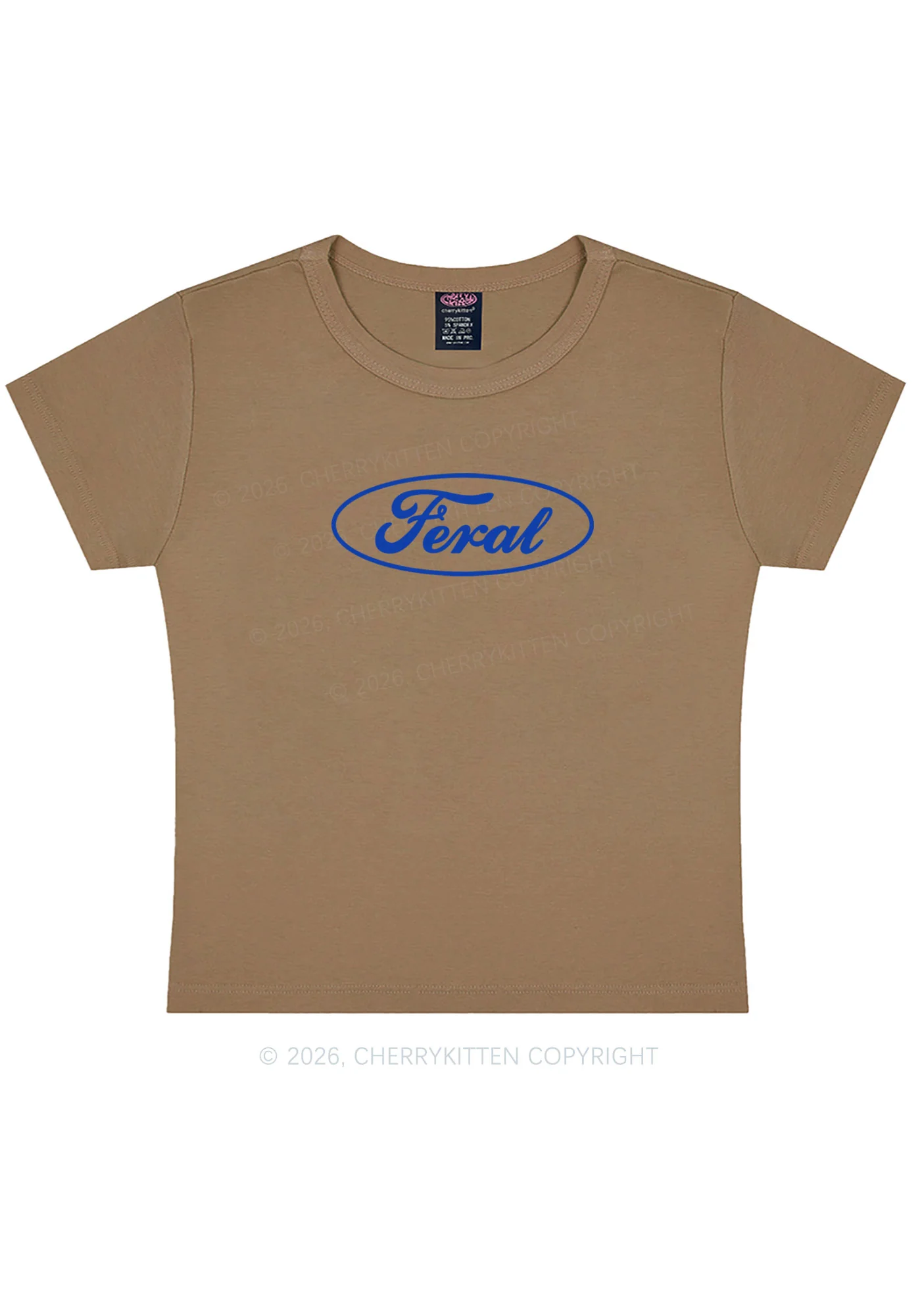 Blue Feral Y2K Baby Tee Cherrykitten - Image 9