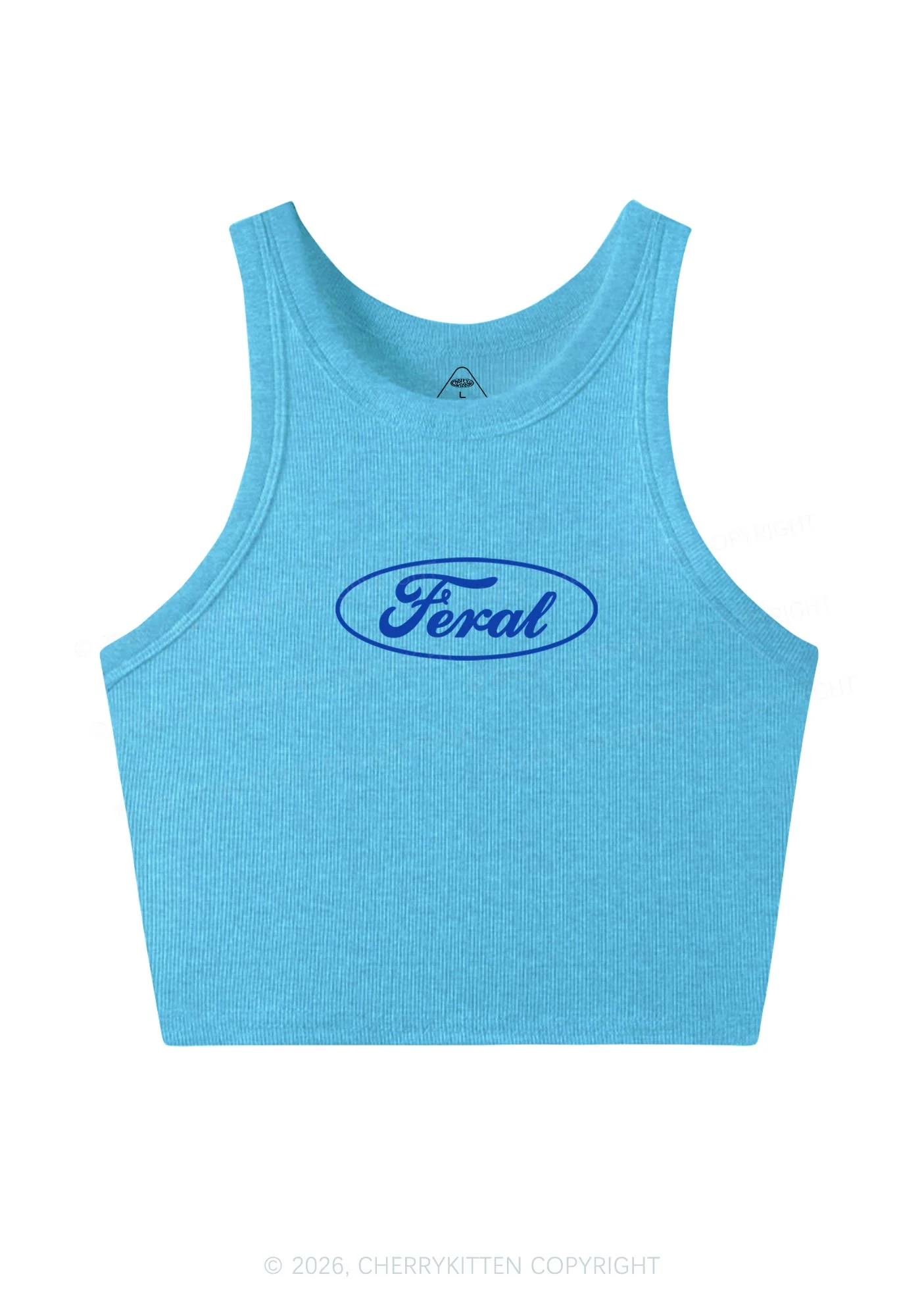 Blue Feral Y2K Crop Tank Top Cherrykitten - Image 10