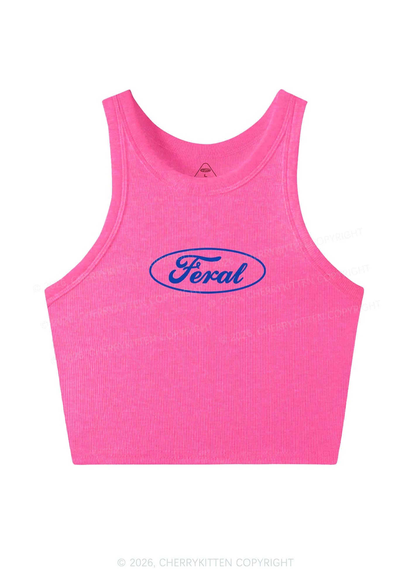 Blue Feral Y2K Crop Tank Top Cherrykitten - Image 4