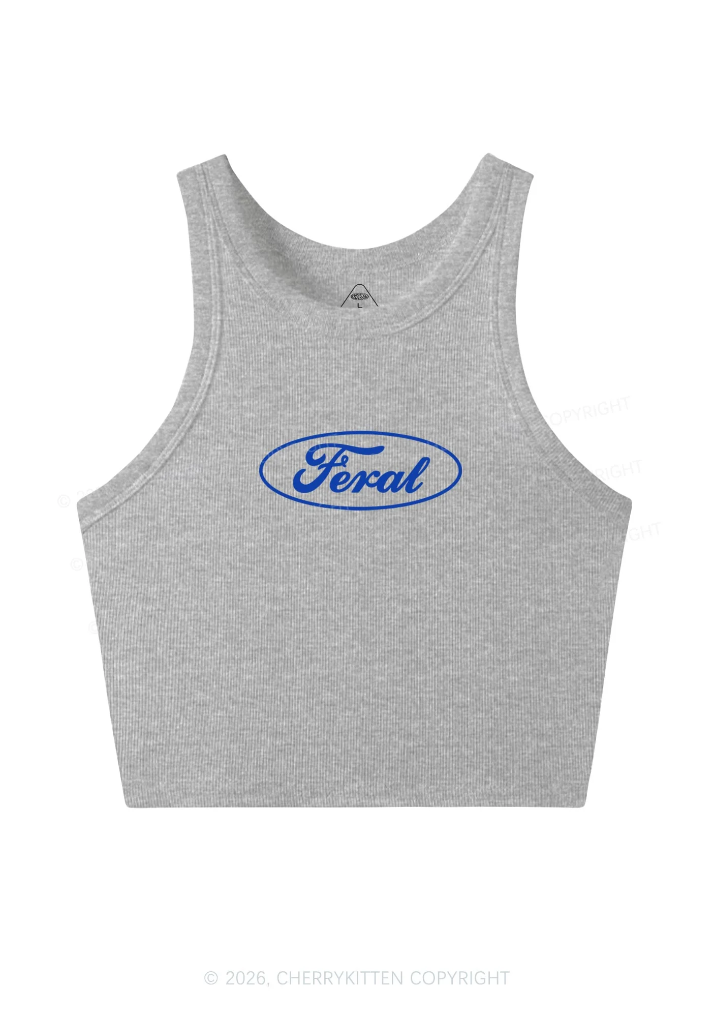 Blue Feral Y2K Crop Tank Top Cherrykitten - Image 9